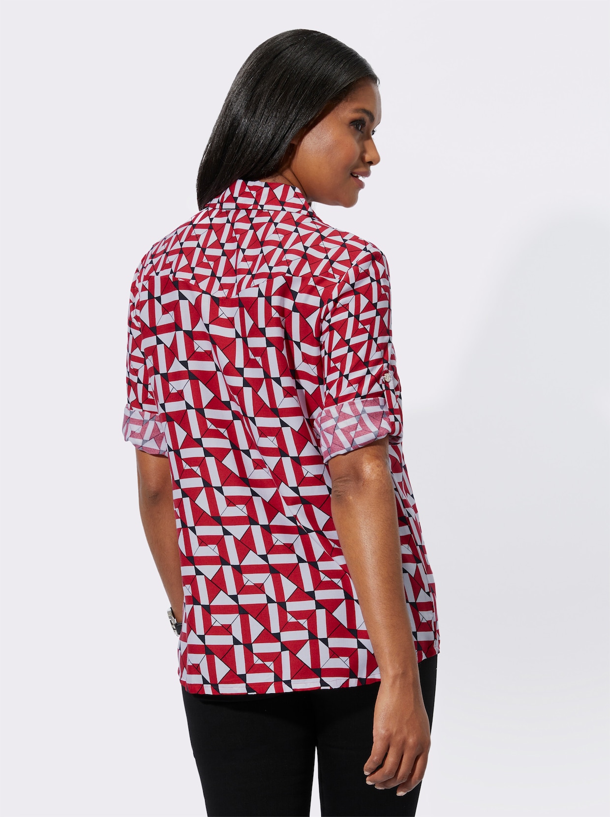 Blouse met print - rood/zwart geprint