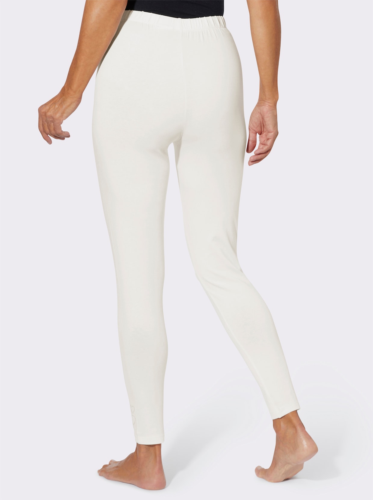 Legíny s lesklými pajetkami - ecru