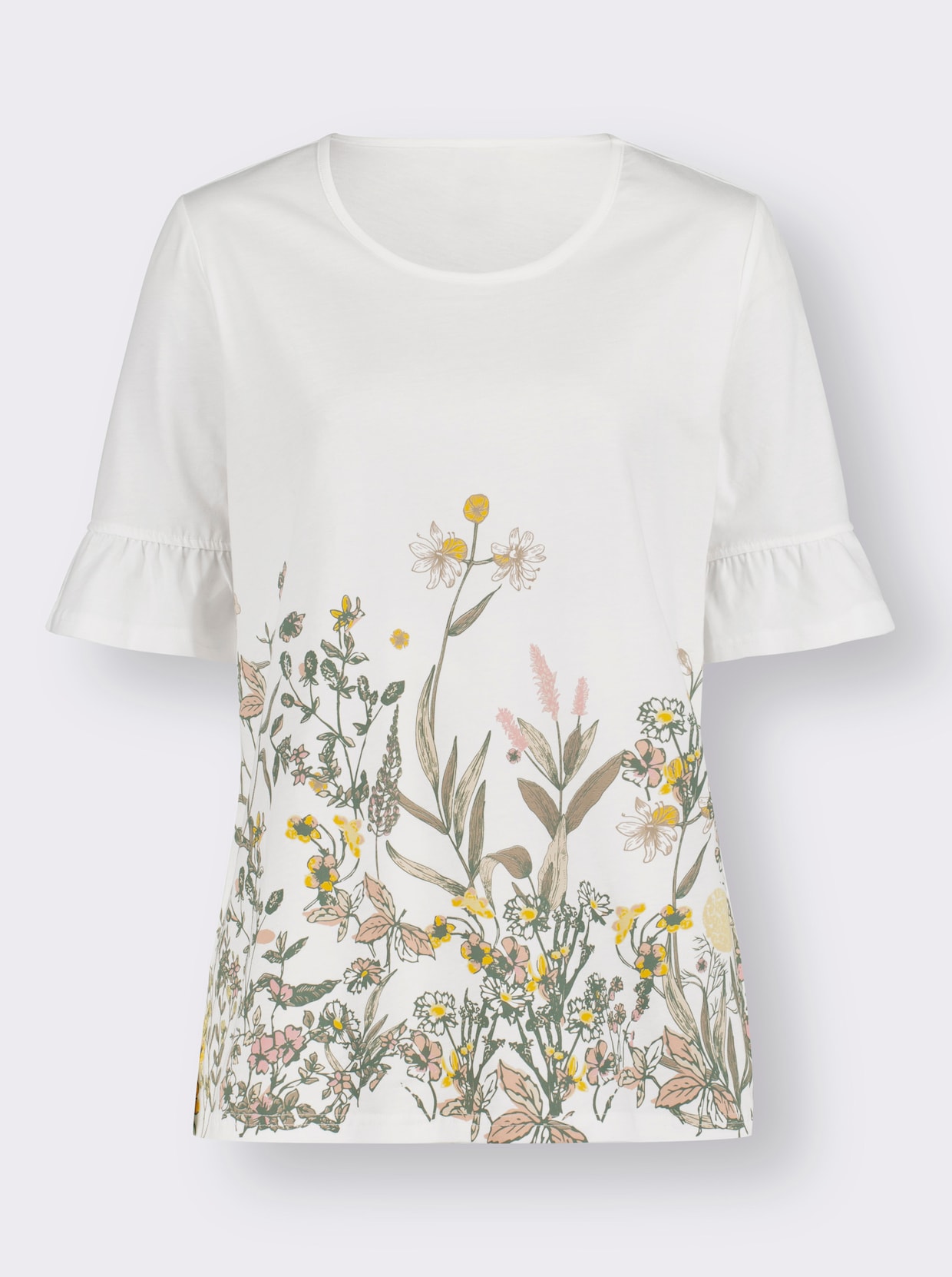 Shirt met ronde hals - ecru/rozenkwarts