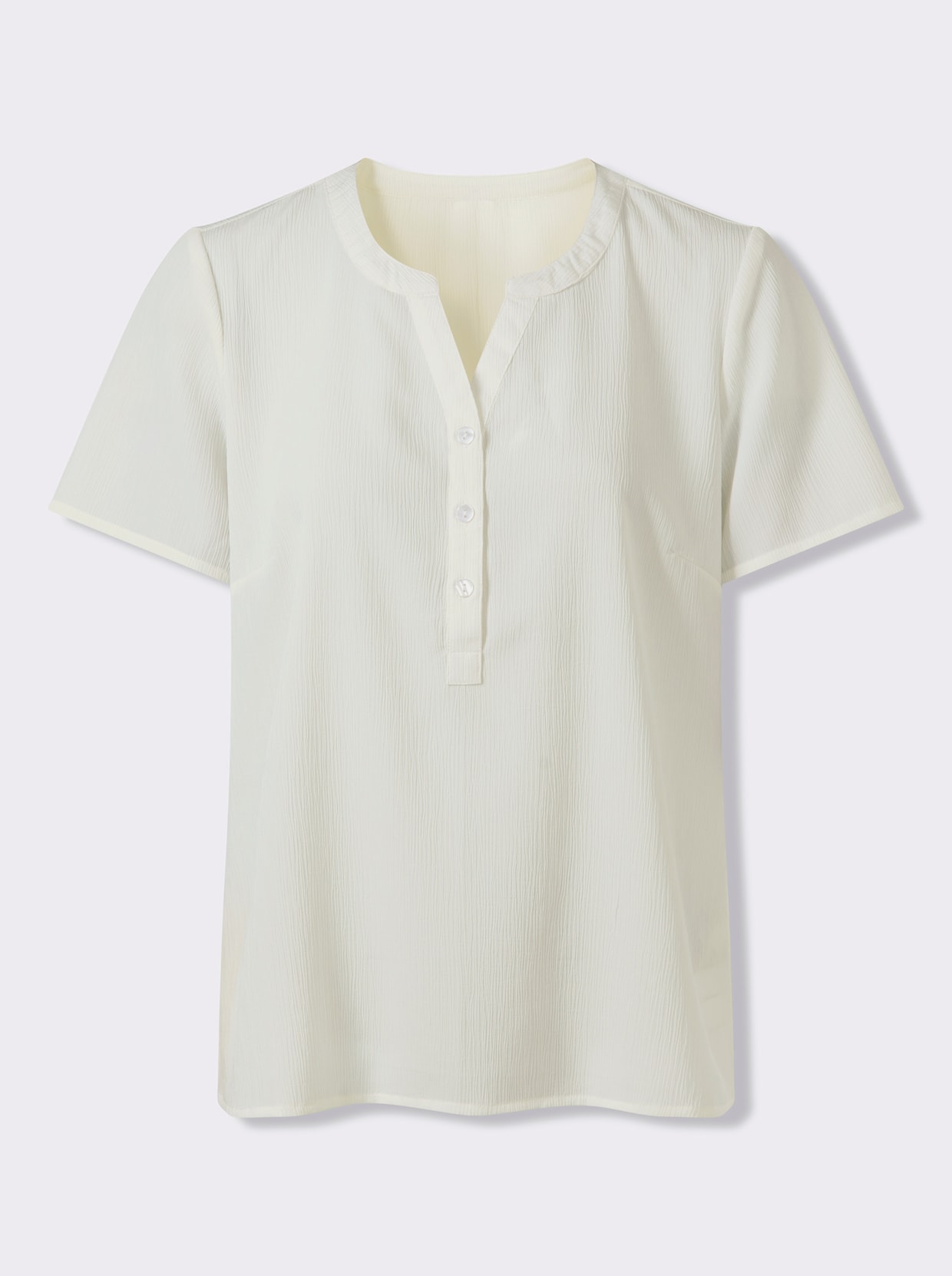 Schlupfbluse mit kurzen Ärmeln - ecru