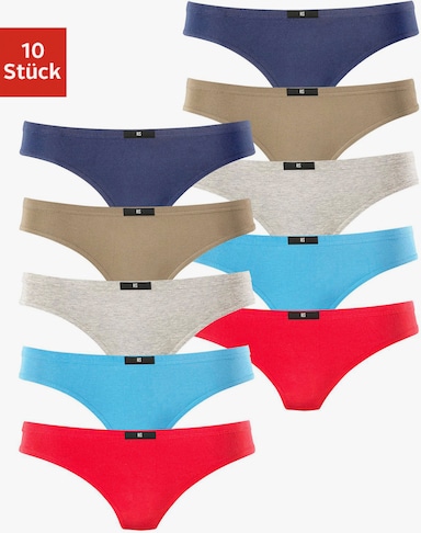 H.I.S String - rouge, marine, bleu, kaki, gris chiné