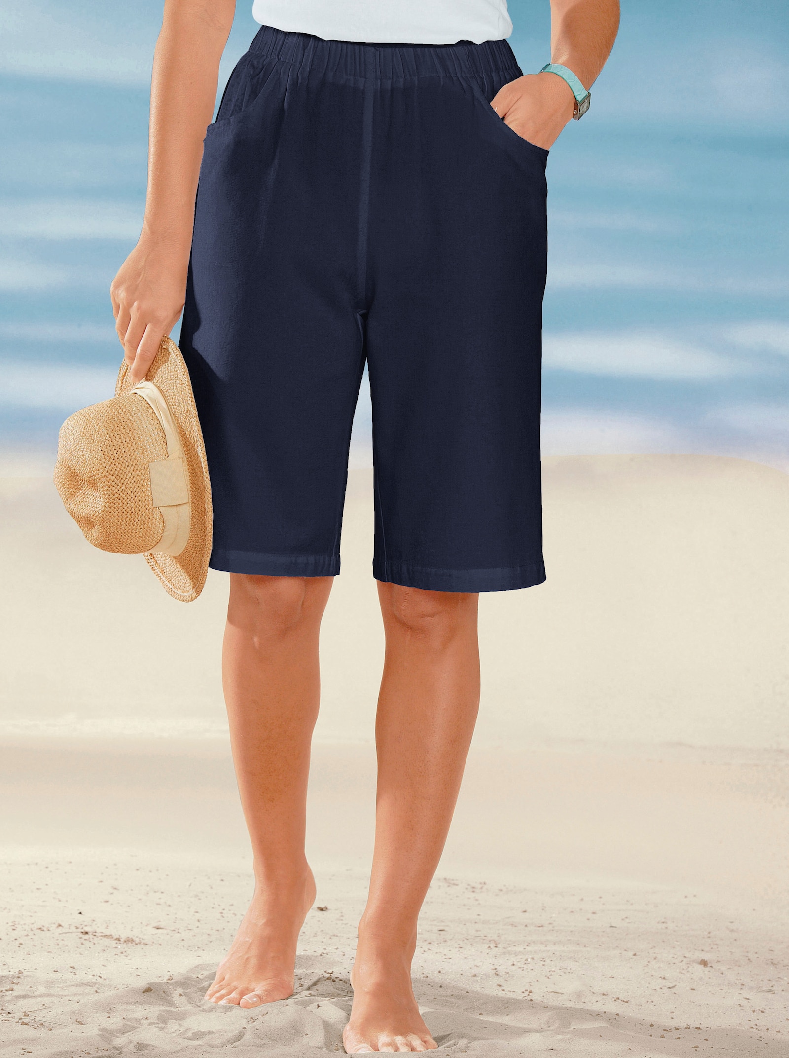 Bermudas mit Rundum-Dehnbund - marine
