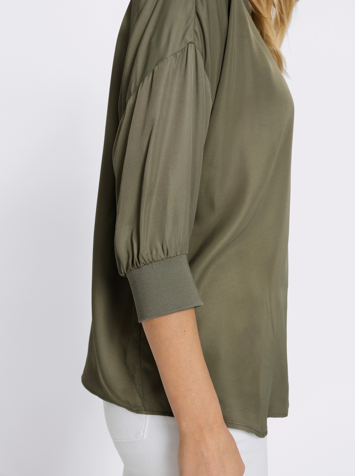 heine Satinbluse - khaki
