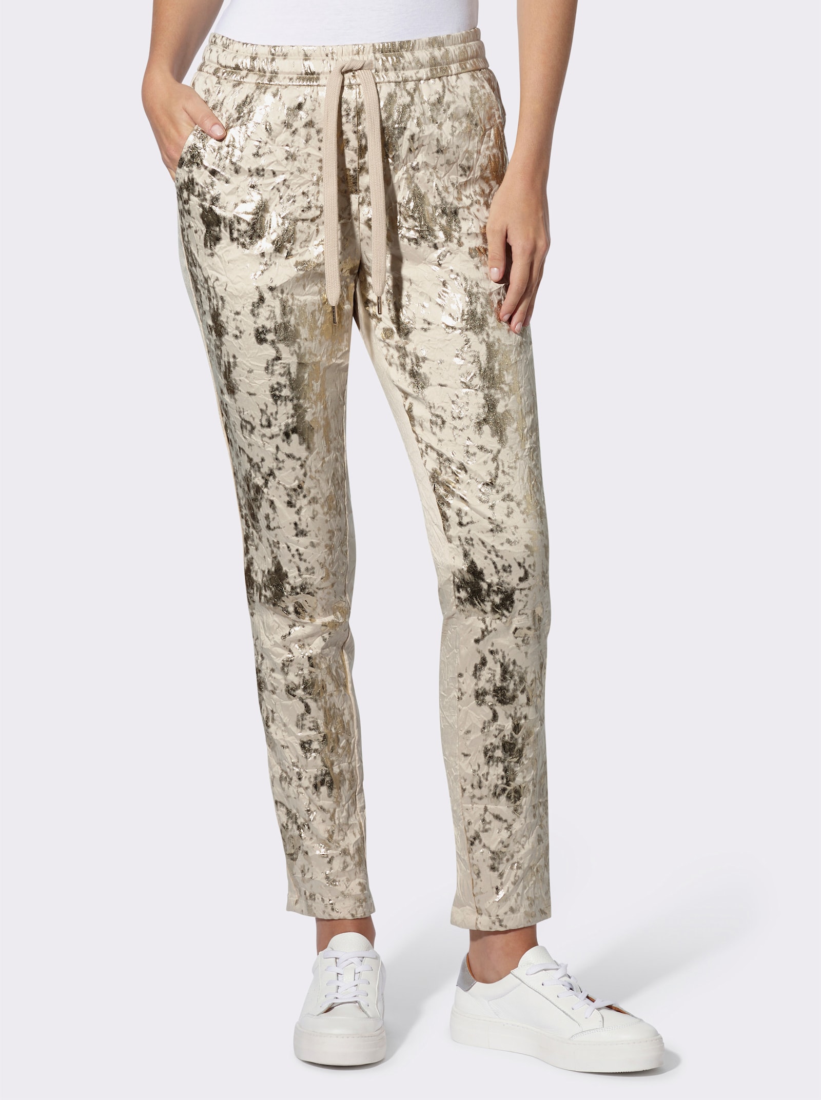 heine Pantalon effet froissé - sable