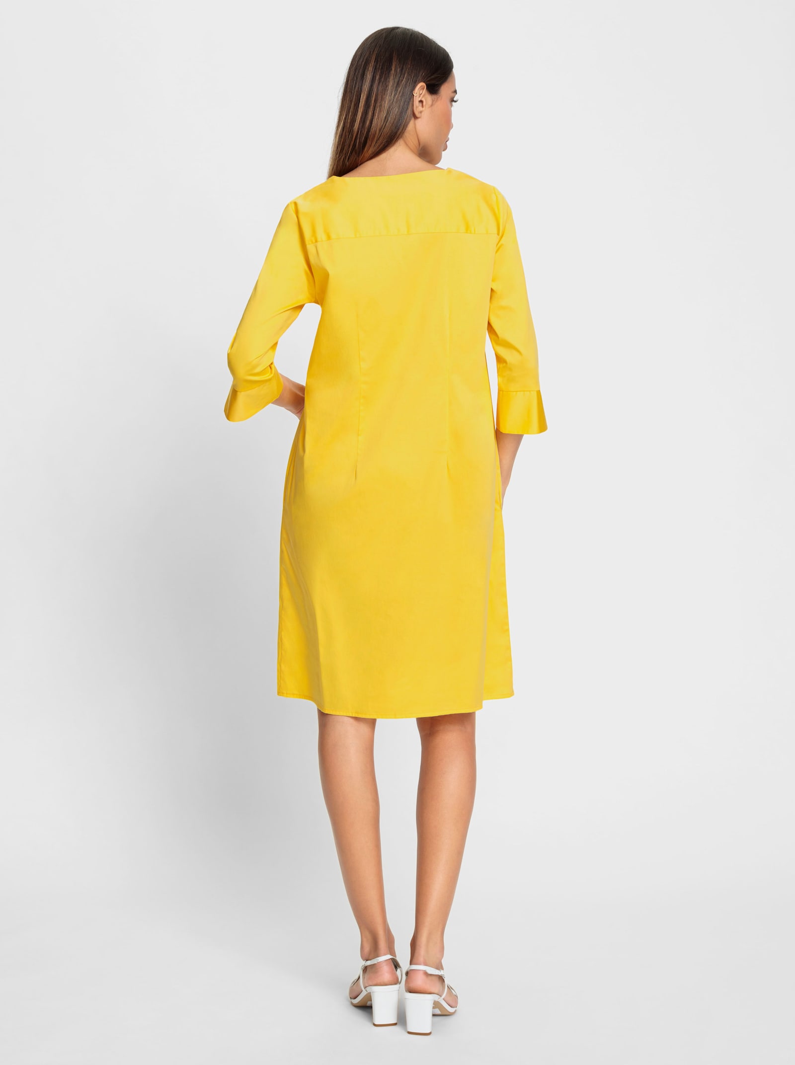 heine Baumwollkleid mit Seitentaschen - sonnengelb