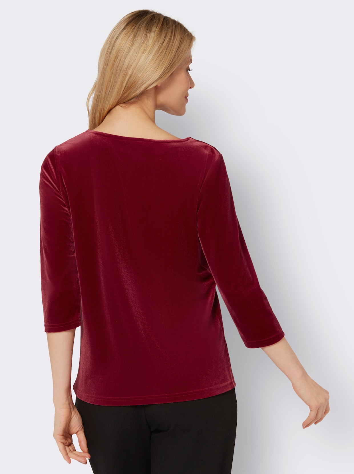 Shirt met 3/4-mouw - donkerrood