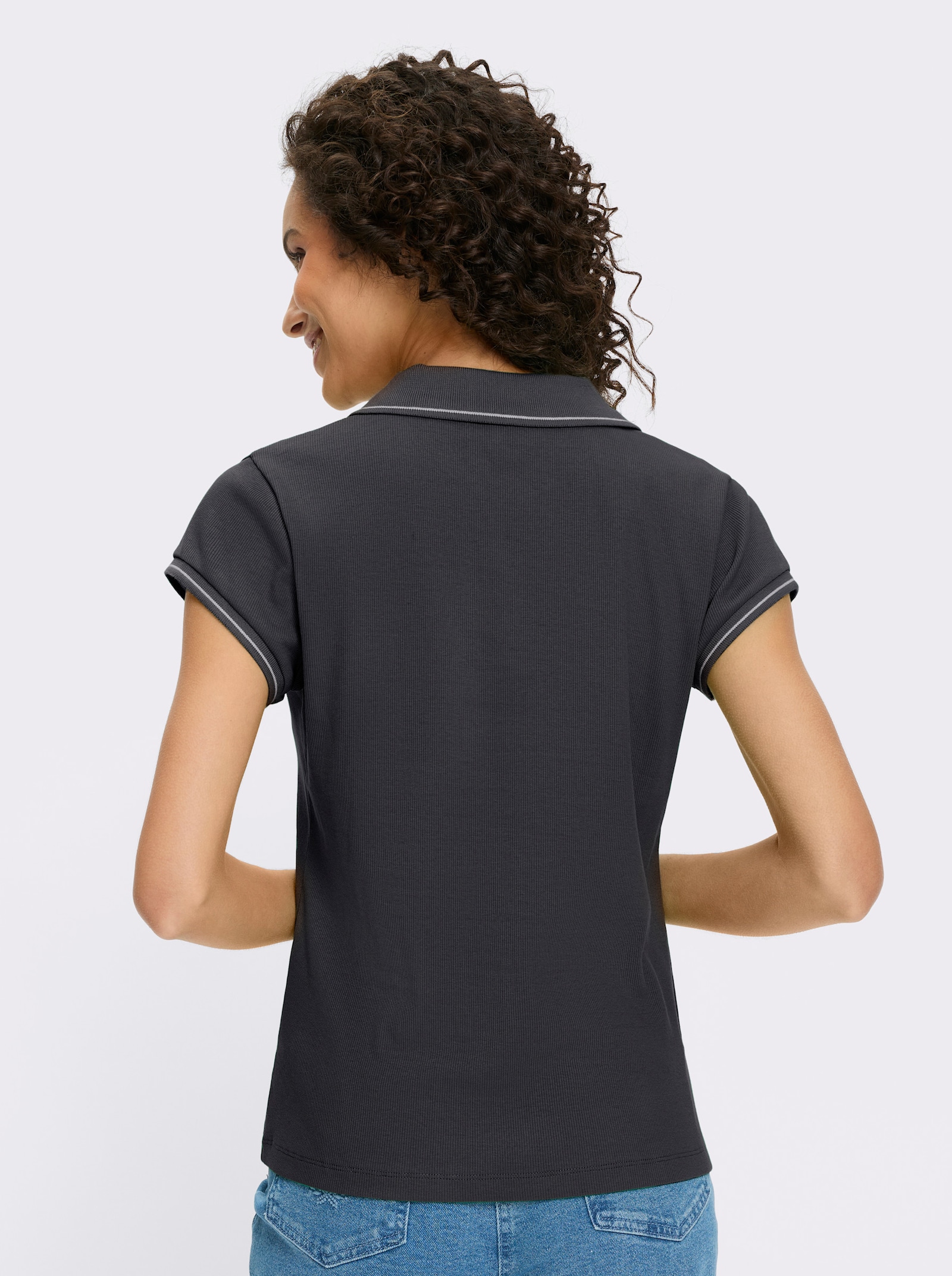 heine Polokošeľa,rebr.štruktúra - čierna