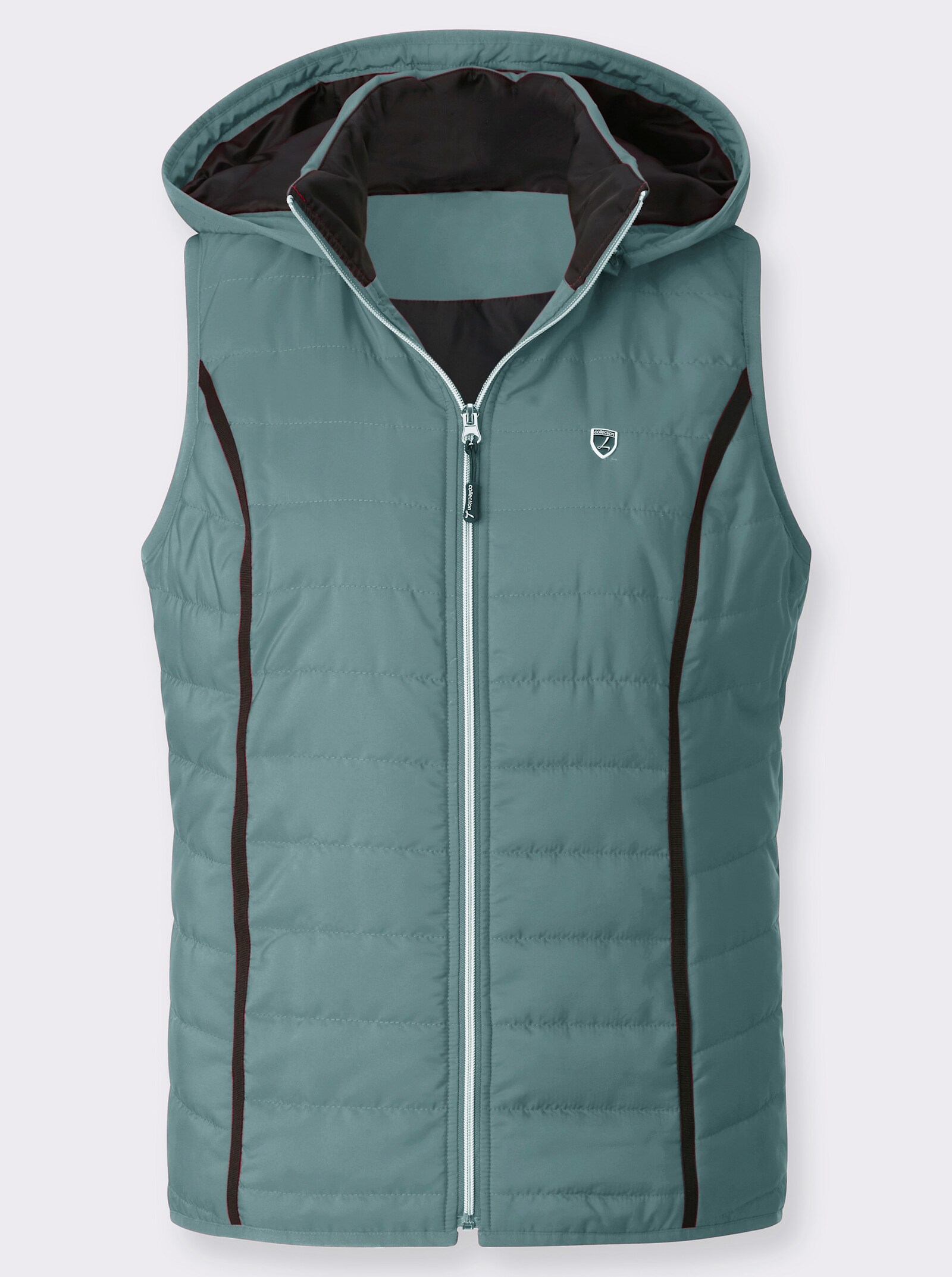 Steppweste mit abnehmbarer Kapuze - jade