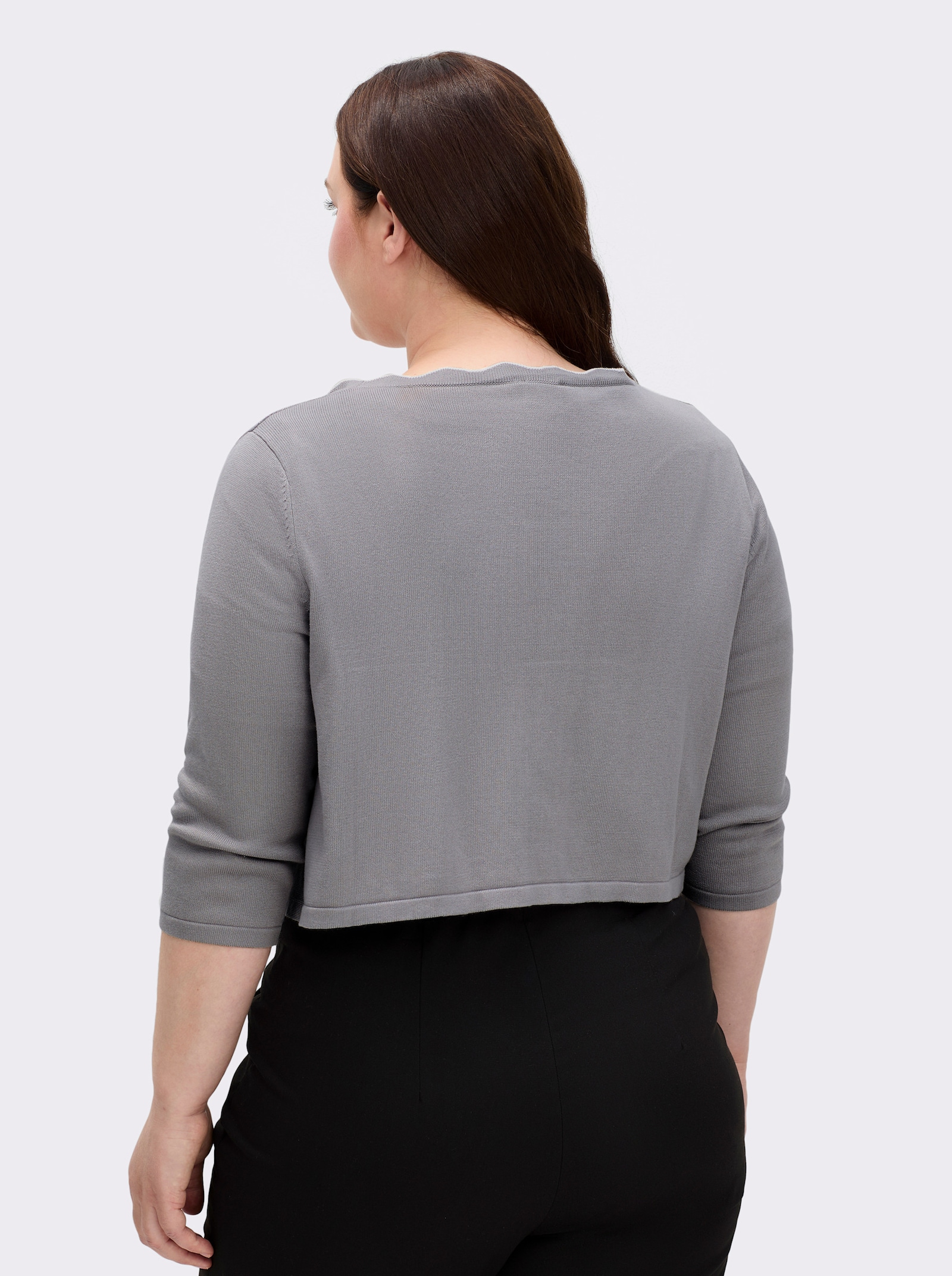 Bolero in Feinstrick-Qualität - steingrau