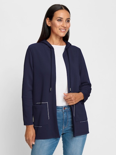 heine Shirtjacke mit leichtem Glanz - marine