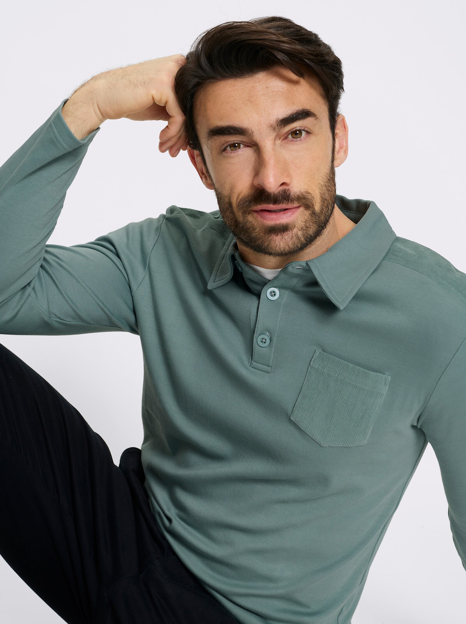 Catamaran Langarm-Poloshirt - jade