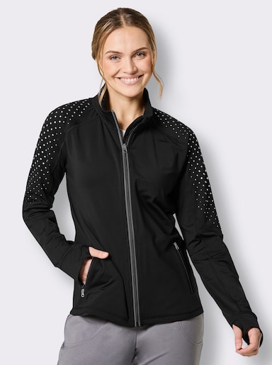 Catamaran Sports Funktionsjacke mit Daumenloch an den Ärmeln - schwarz