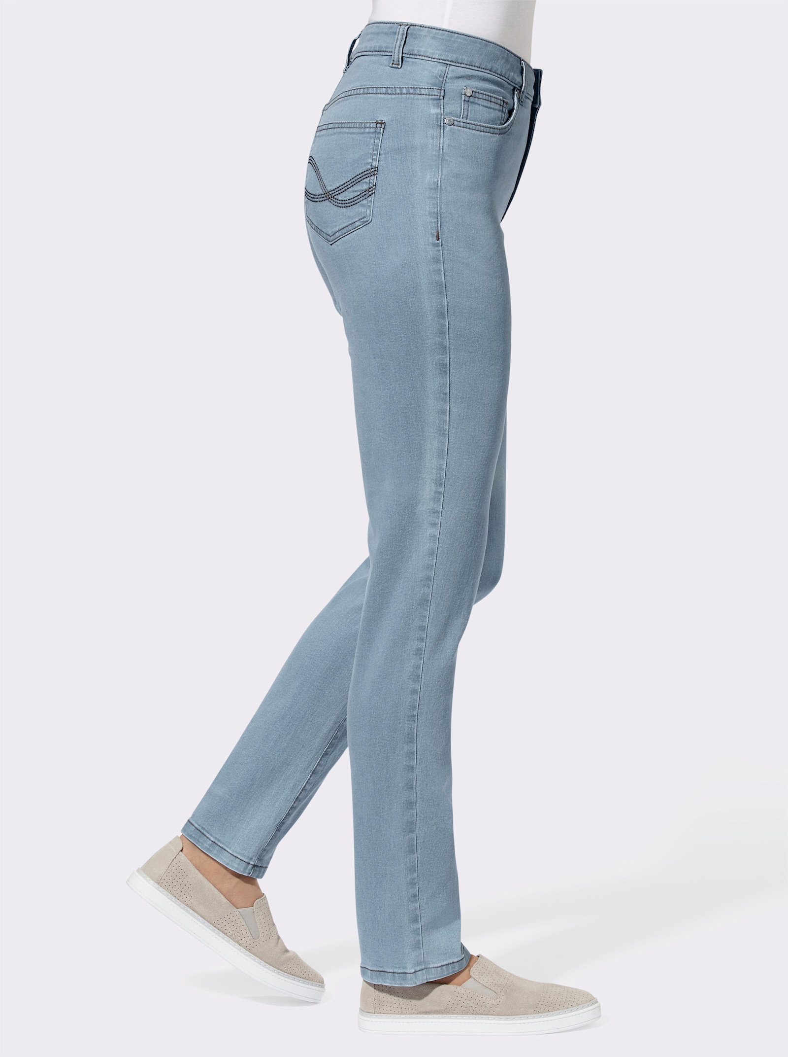 5-Pocket-Jeans , passgenau dank Stretch - hellblau