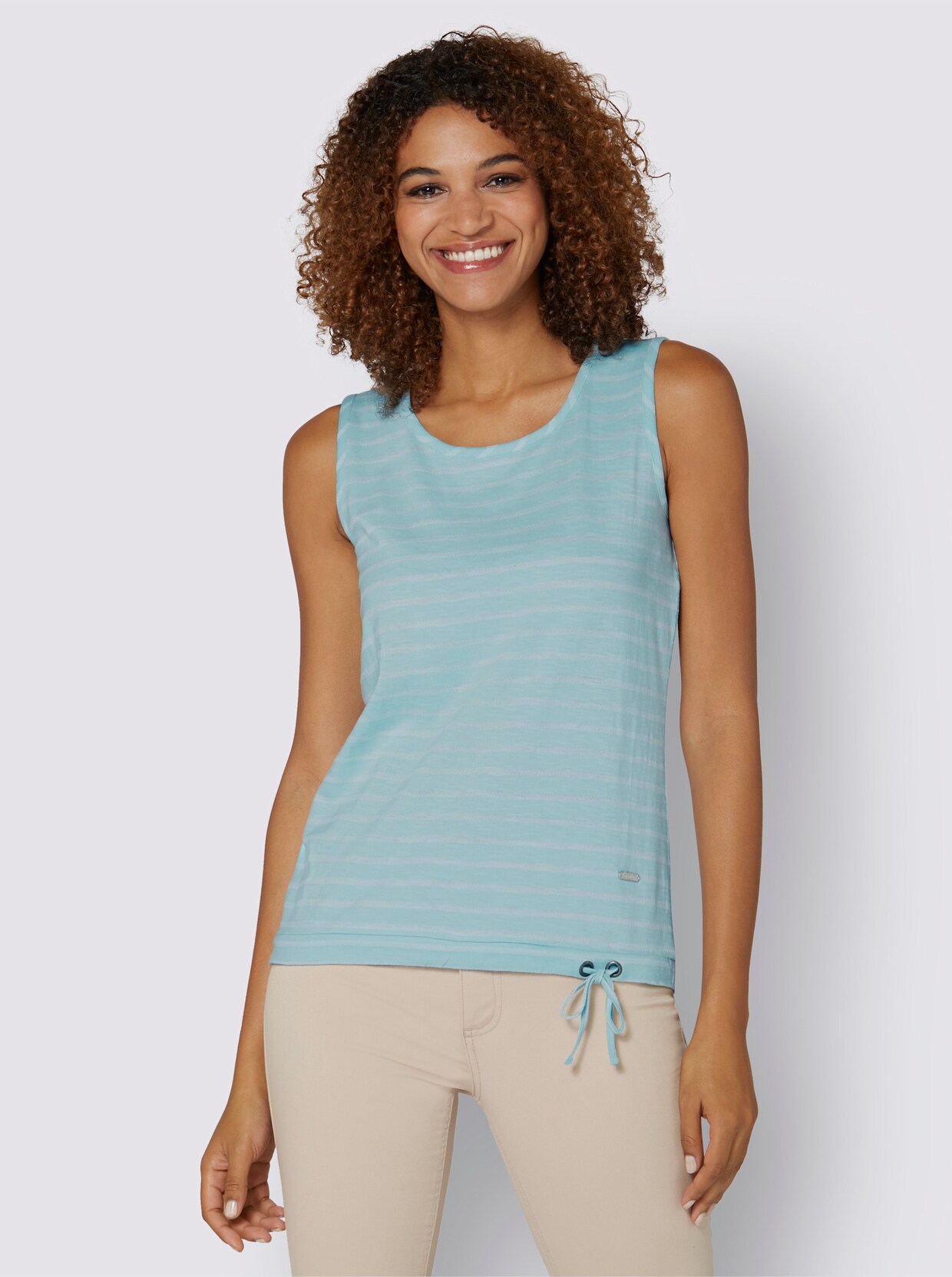 Shirttop - mint-weiß-gestreift