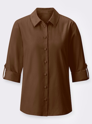 Hemdbluse in Cord-Qualität - braun