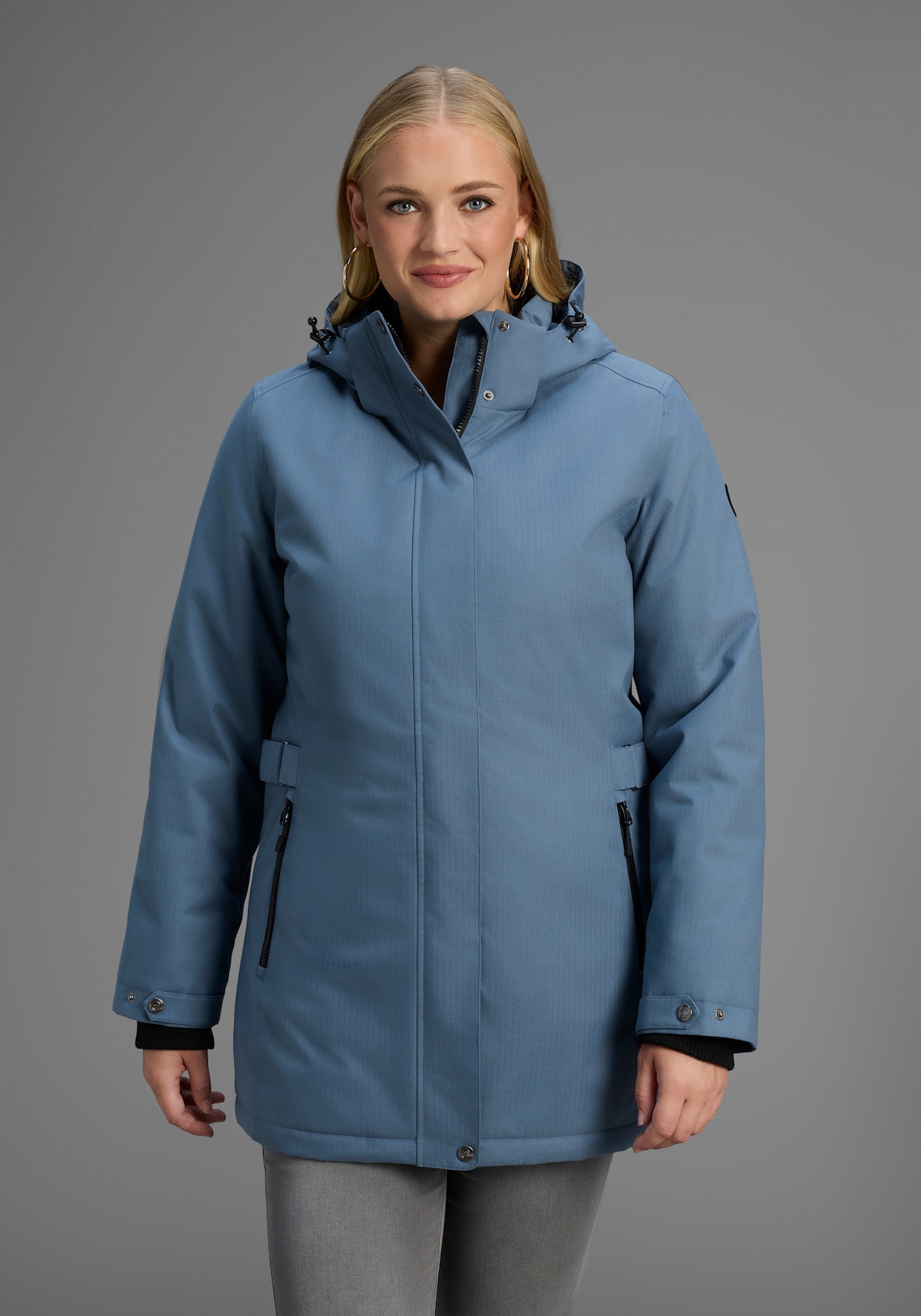 Funktionsparka - grau-blau