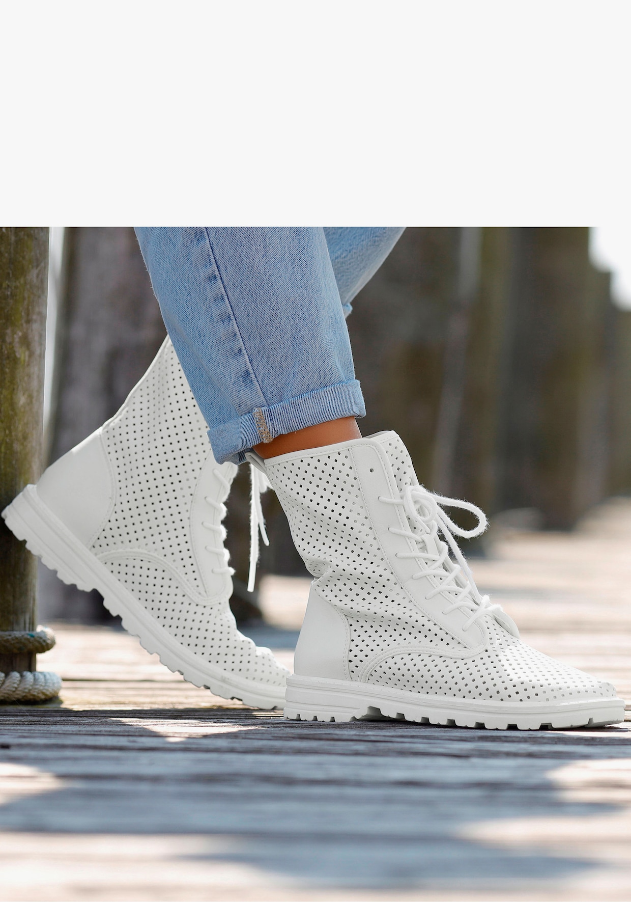 LASCANA Bottines à lacets - blanc