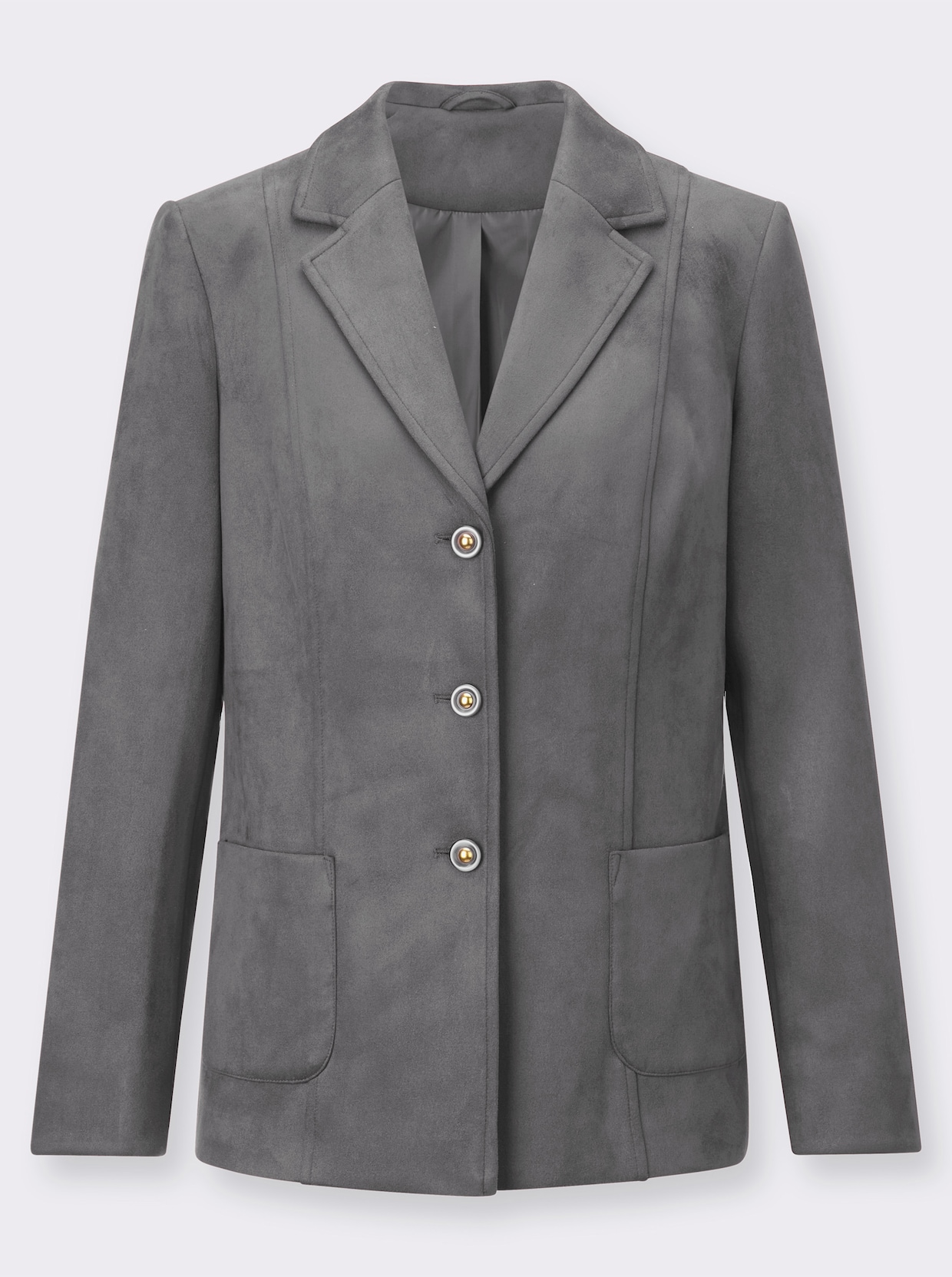 Blazer van imitatieleer - grijs