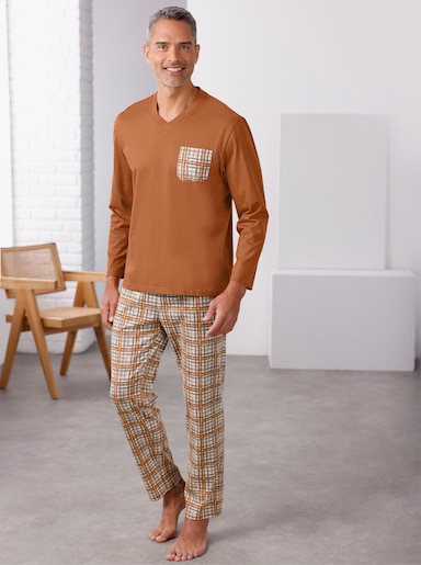 Pyjama - cognac geprint