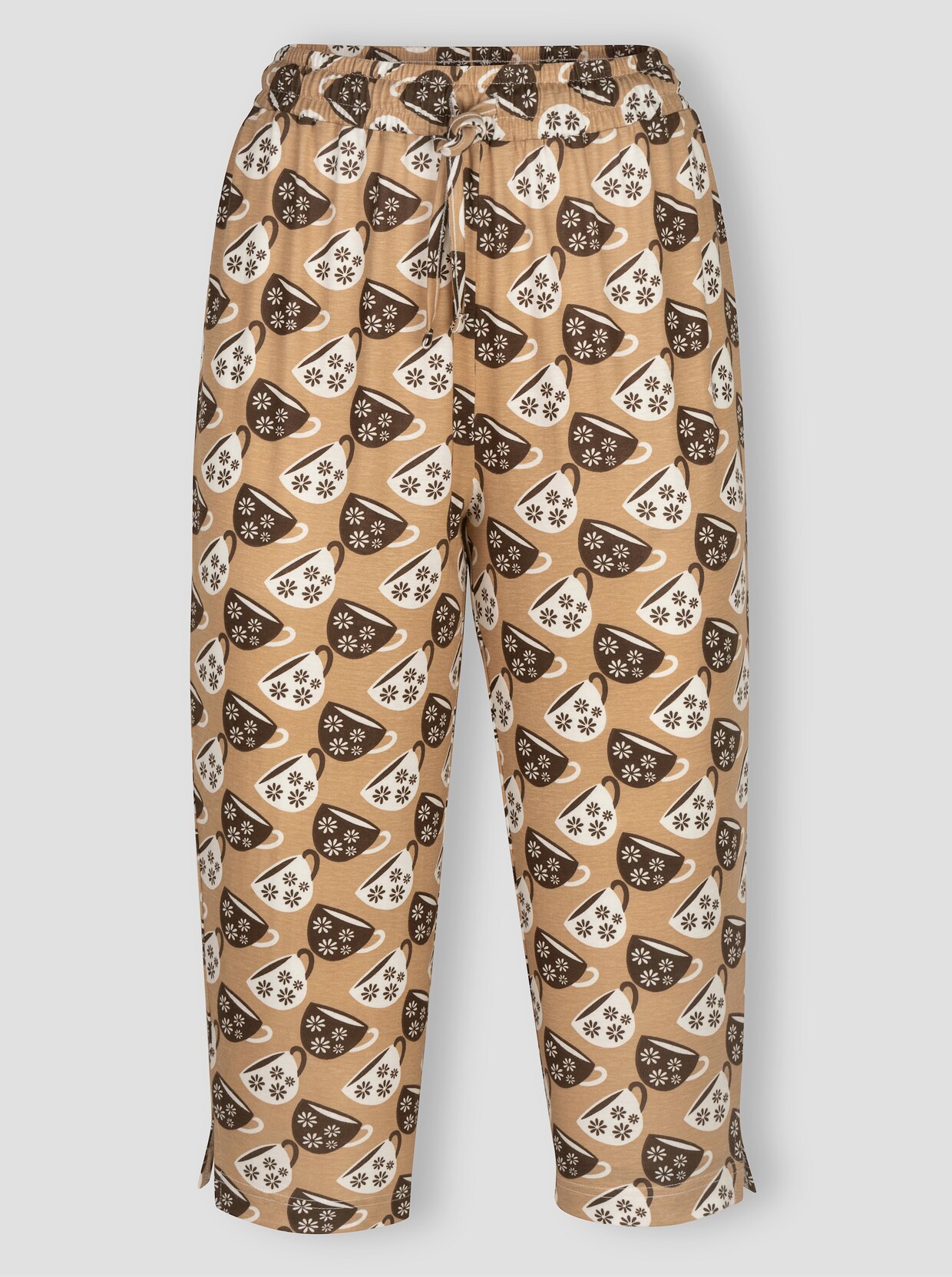 wäschepur Capri-Hose - camel-schoko-bedruckt