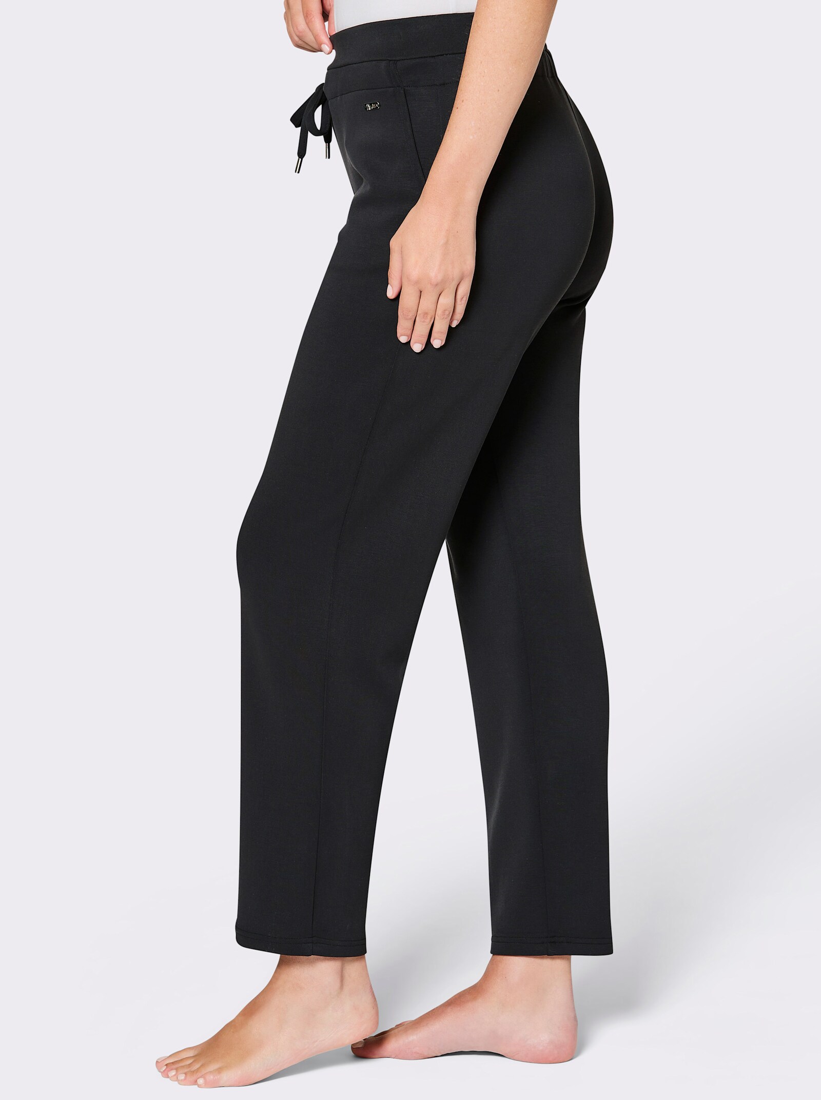 feel good Dehnbund-Hose mit weitem Bein - schwarz