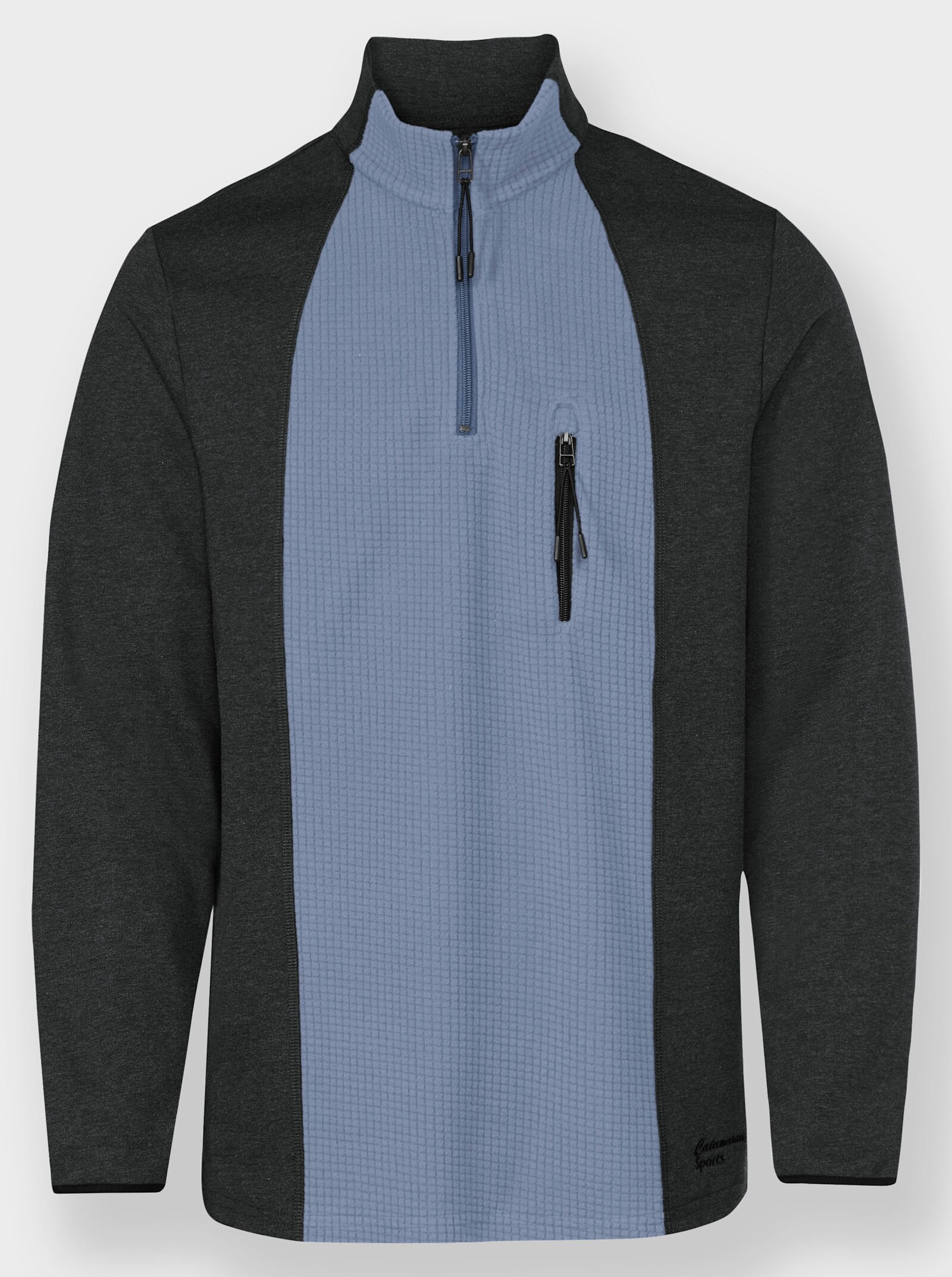 Catamaran Sports Sweatshirt met borstzak met rits - duifblauw/grafiet gemêleerd