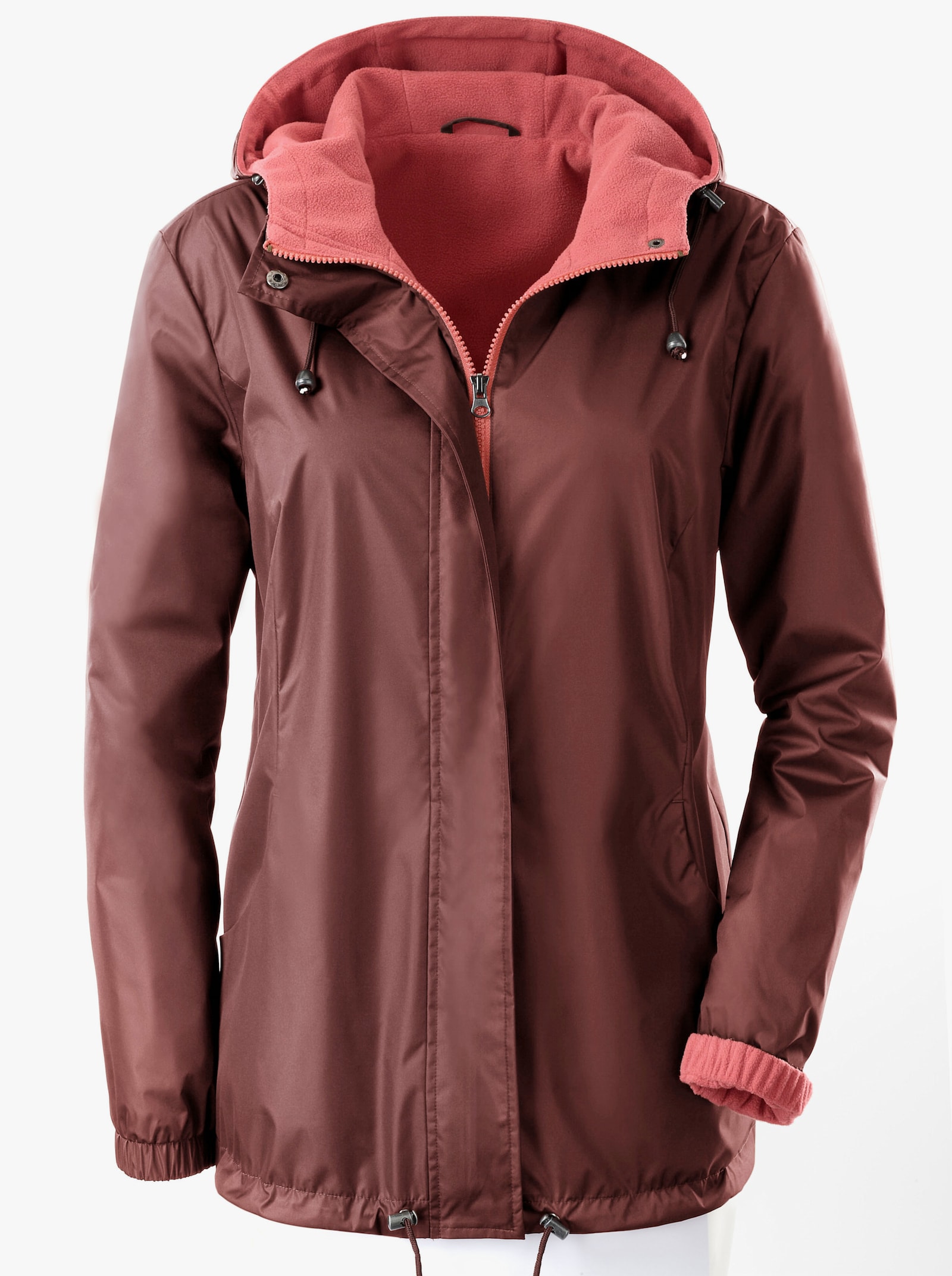 Funkční bunda s vnitřní kapsou, na knoflík - kaštanově hnědá