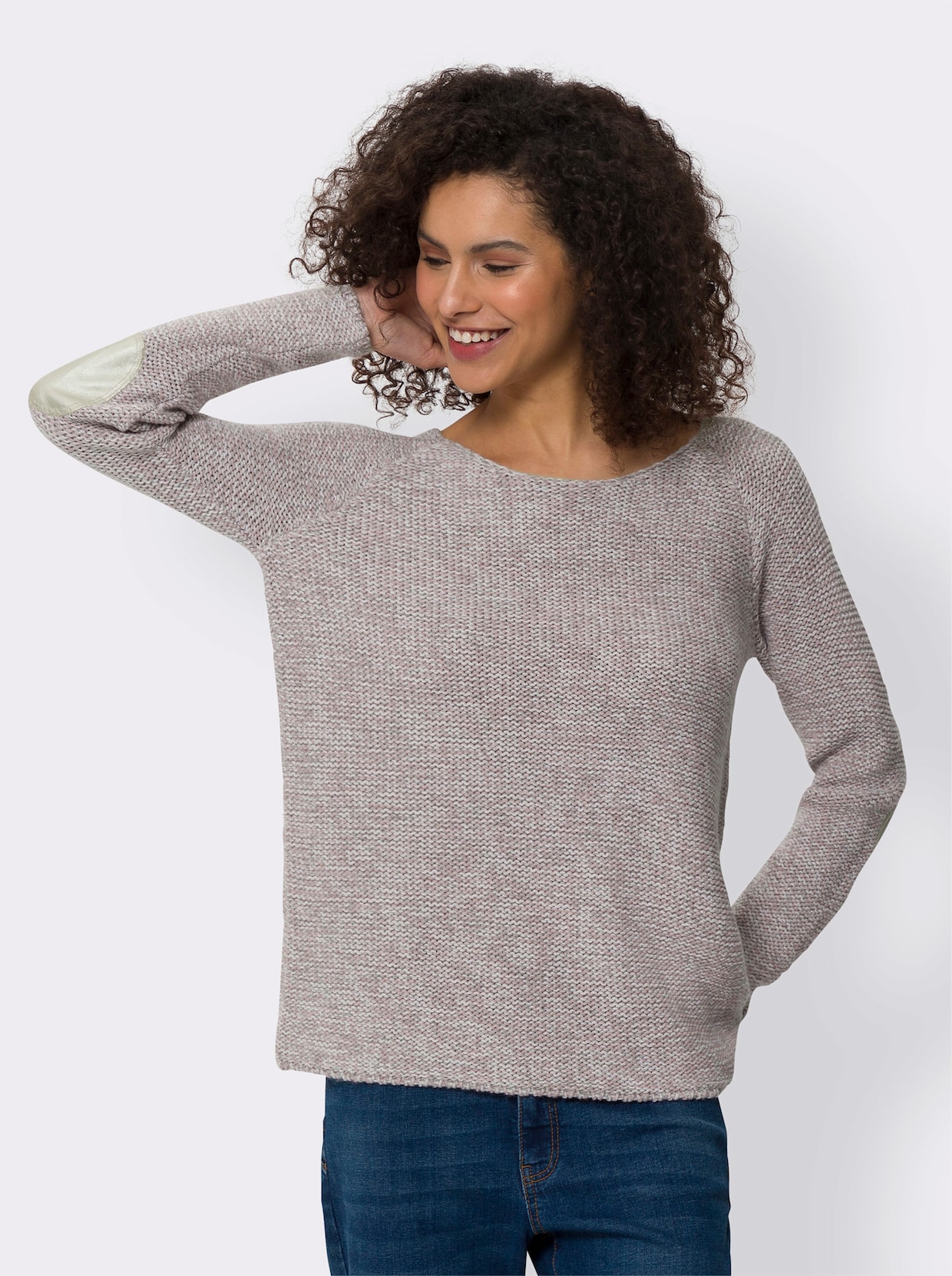 heine Pullover - mauve/lichtgrijs gemêleerd