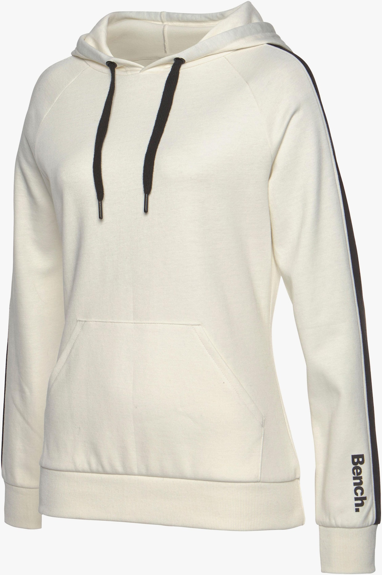 Sweatshirt met capuchon - ecru/zwart