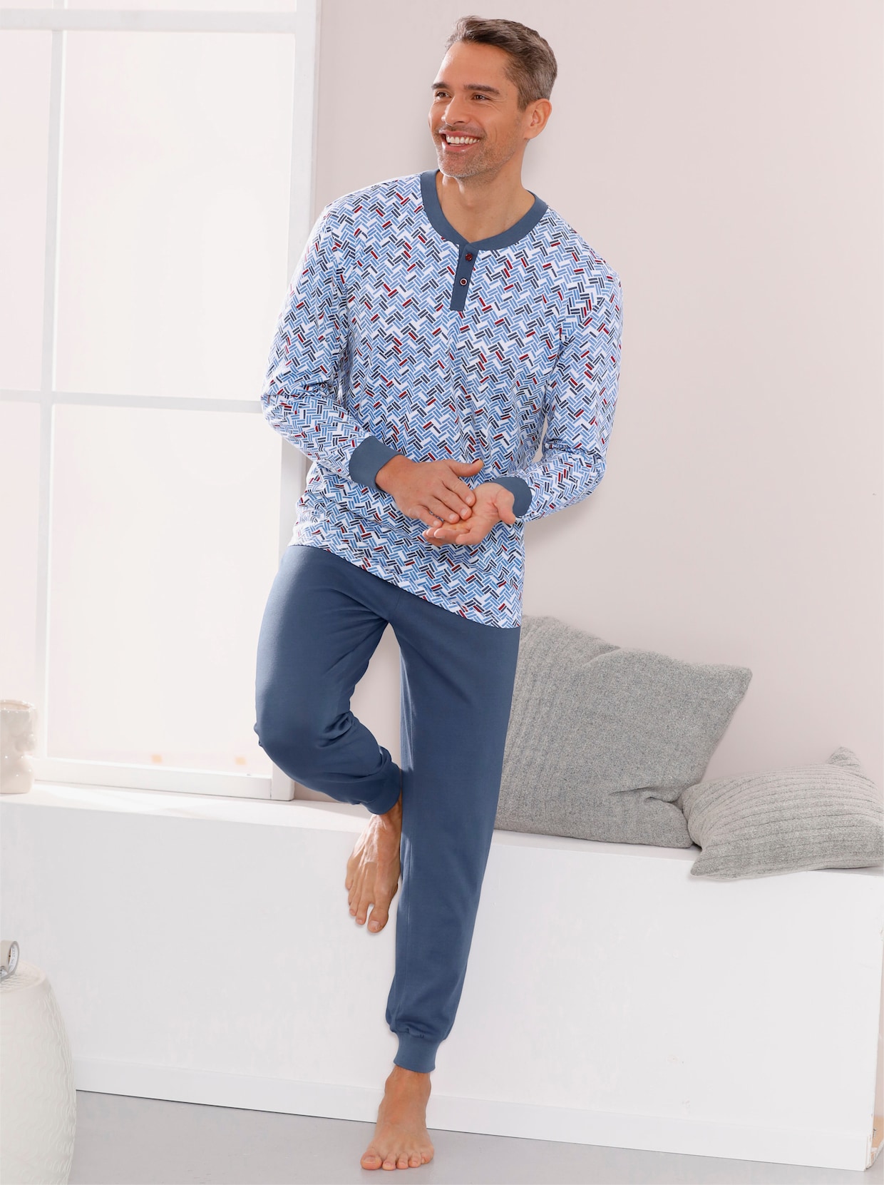 Pyjamas - mellanblå-rökblå