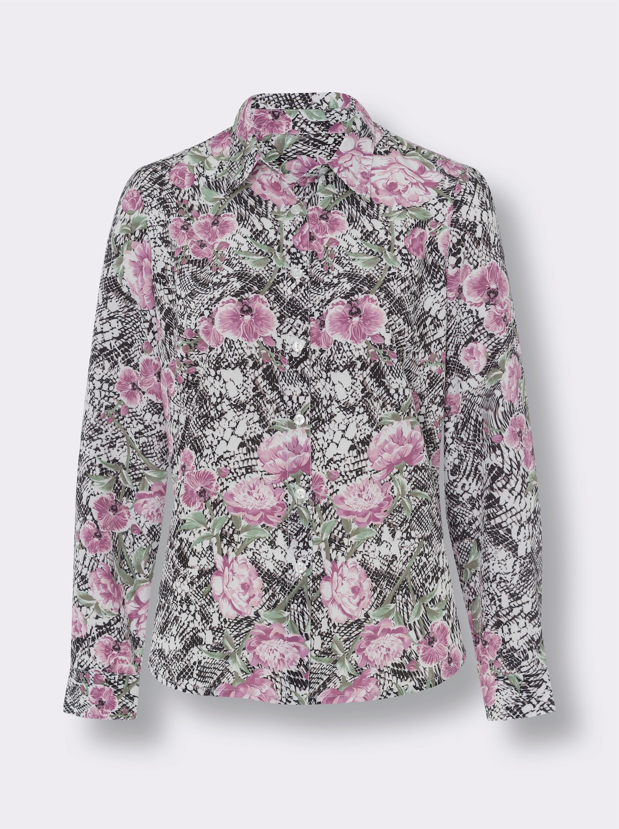 Blouse met print - ecru/zwart geprint