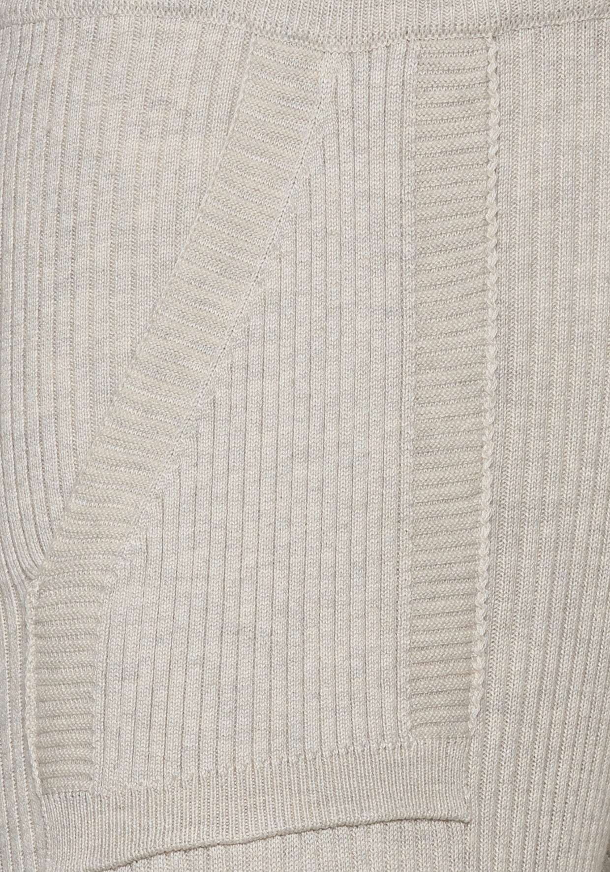 Broek van tricot - beige gemêleerd