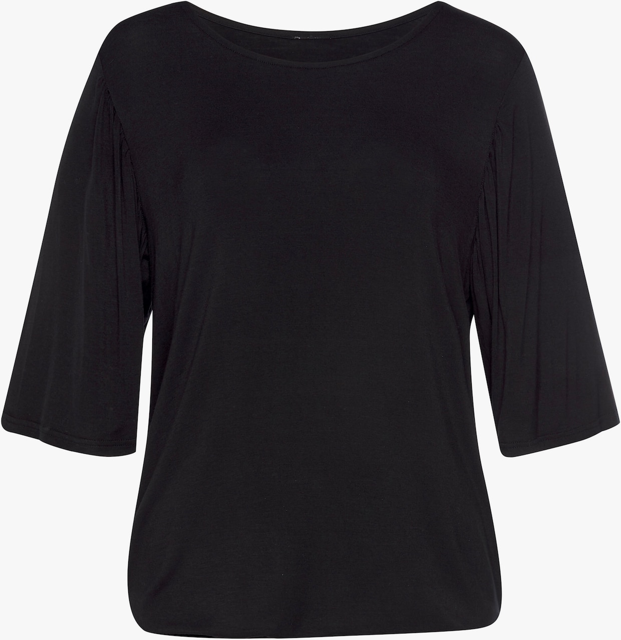 Vivance Shirt met ronde hals - zand, zwart