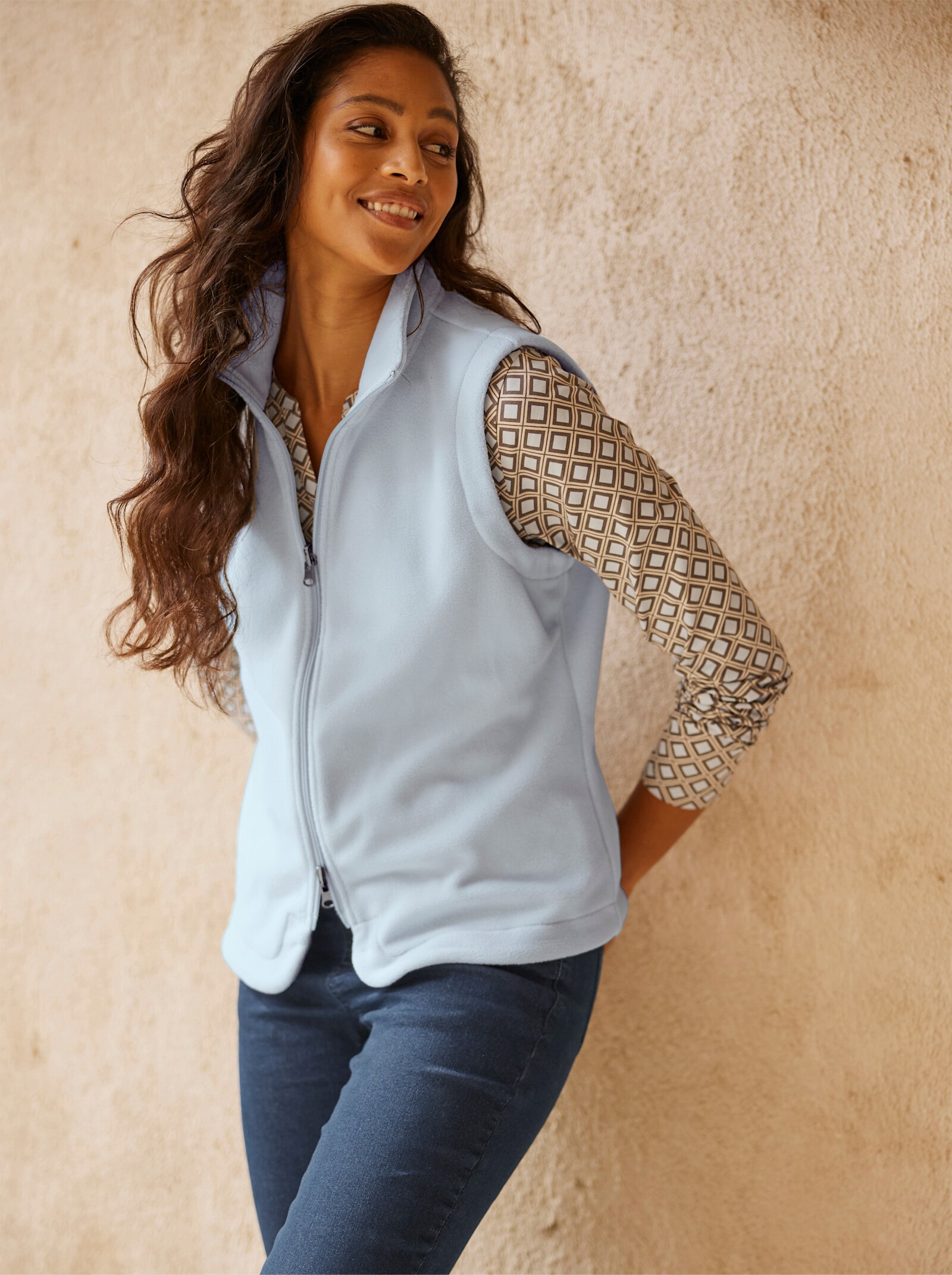 heine 2-in-1-jack met uitneembaar gilet - marine/lichtblauw