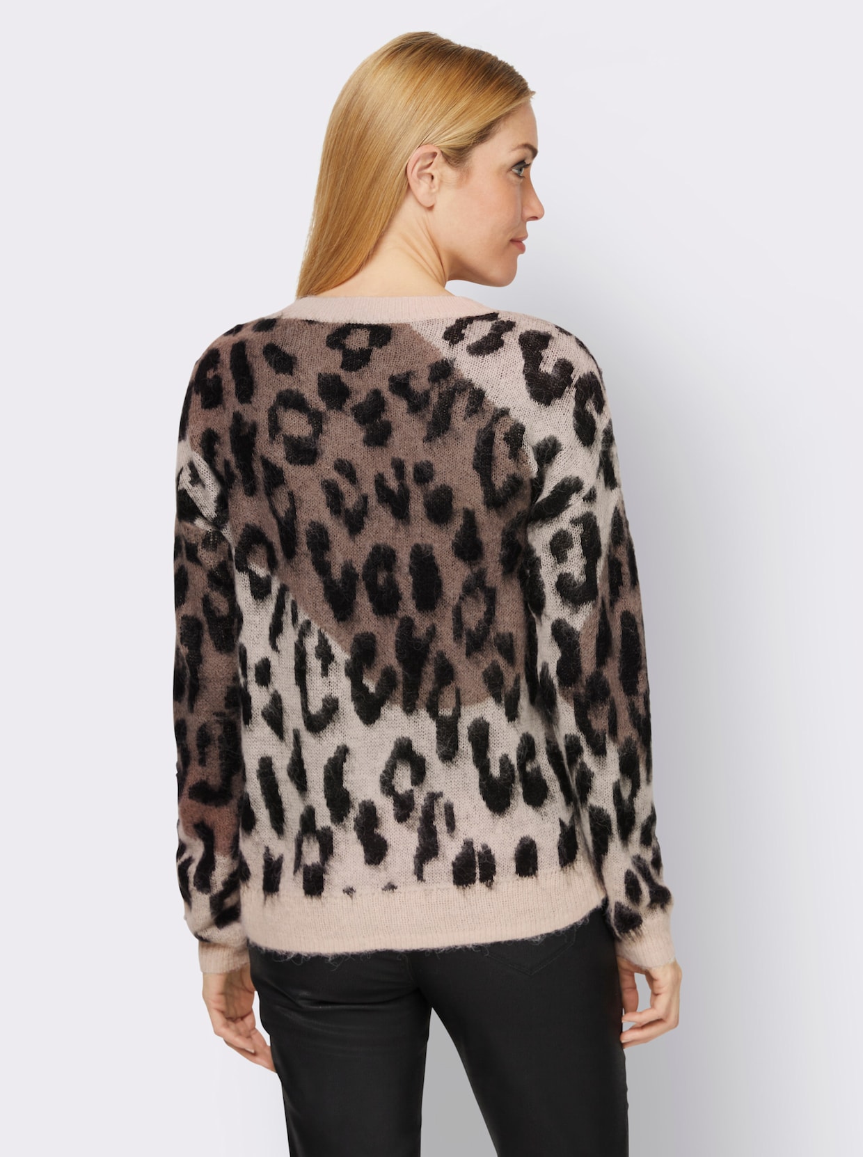 heine Pull jacquard - noir-taupe à motifs