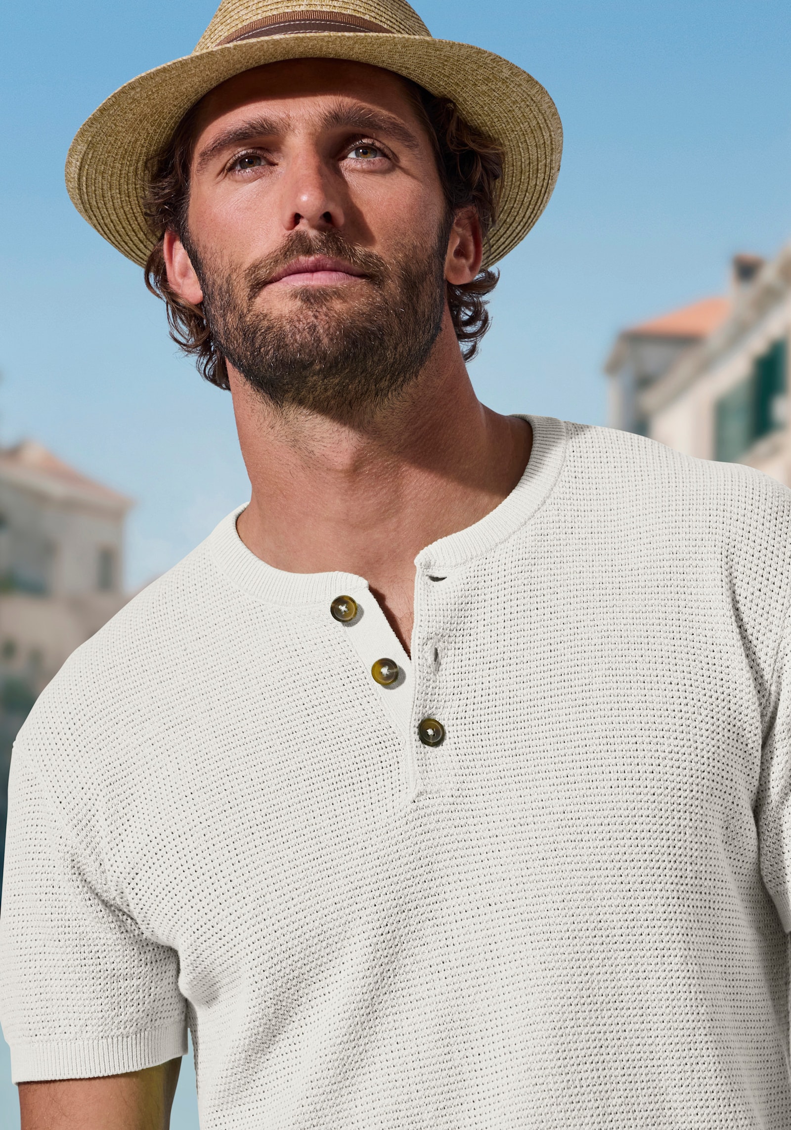 John Devin Henleyshirt - offwhite