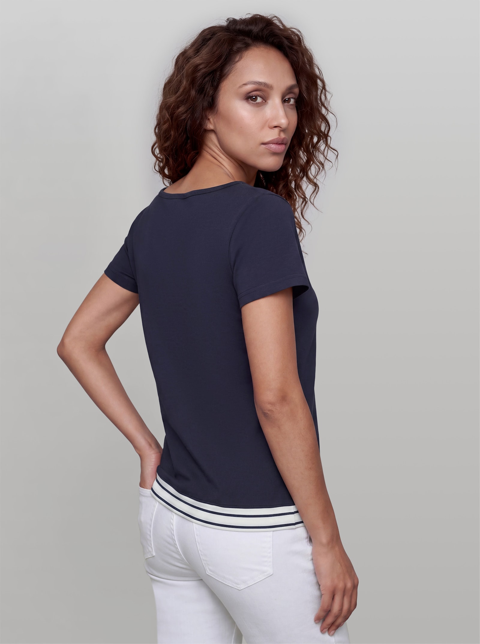 heine T-Shirt aus Baumwolle - marine