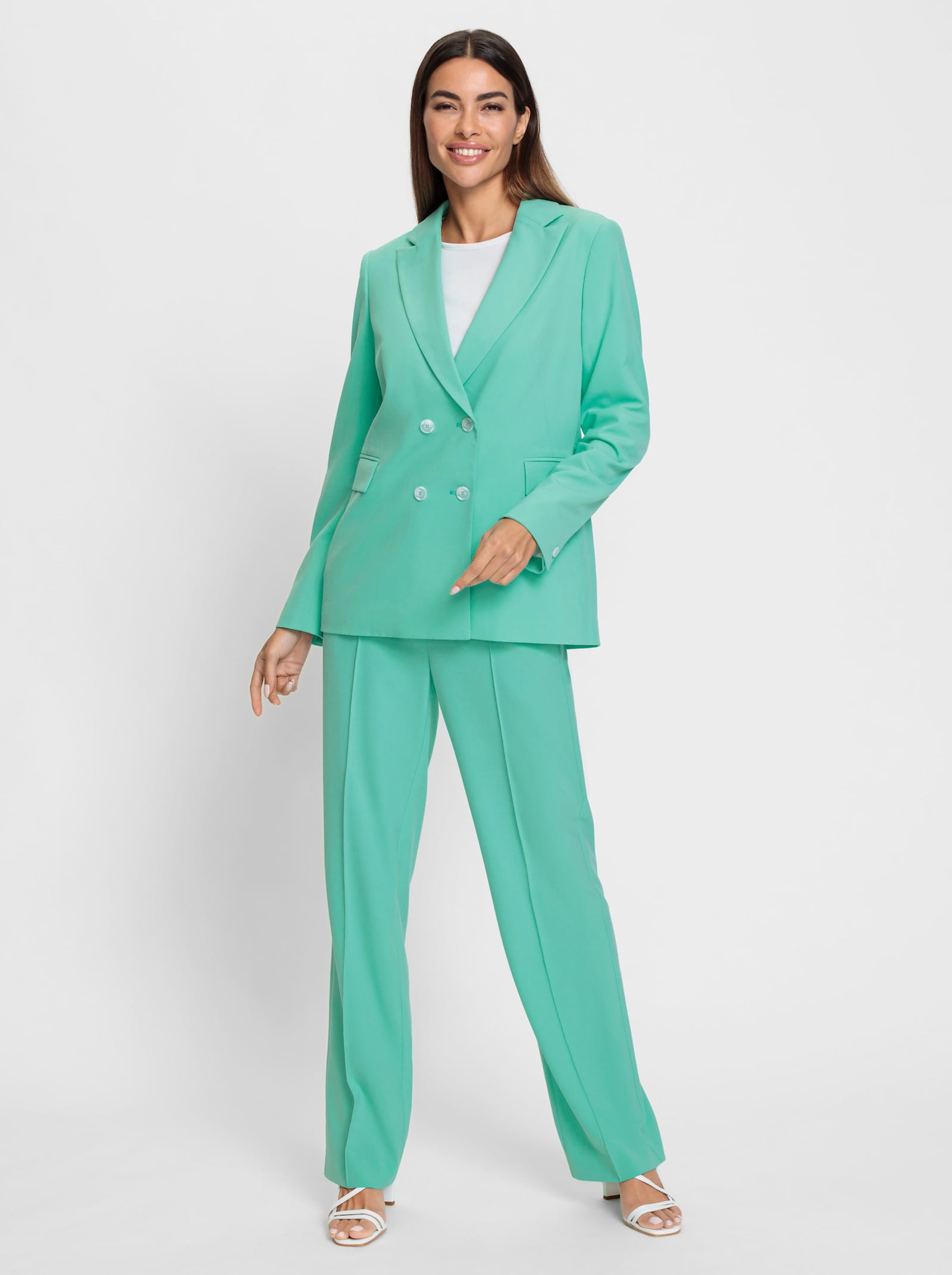 heine Hosenanzug mit zweireihigem Knopfverschluss - blaugrün