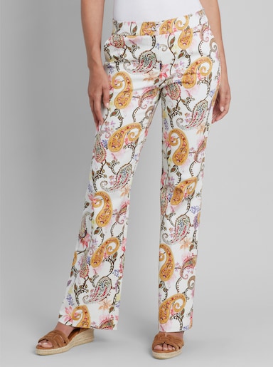heine Hose im Paisleymuster - ecru-rosé-bedruckt