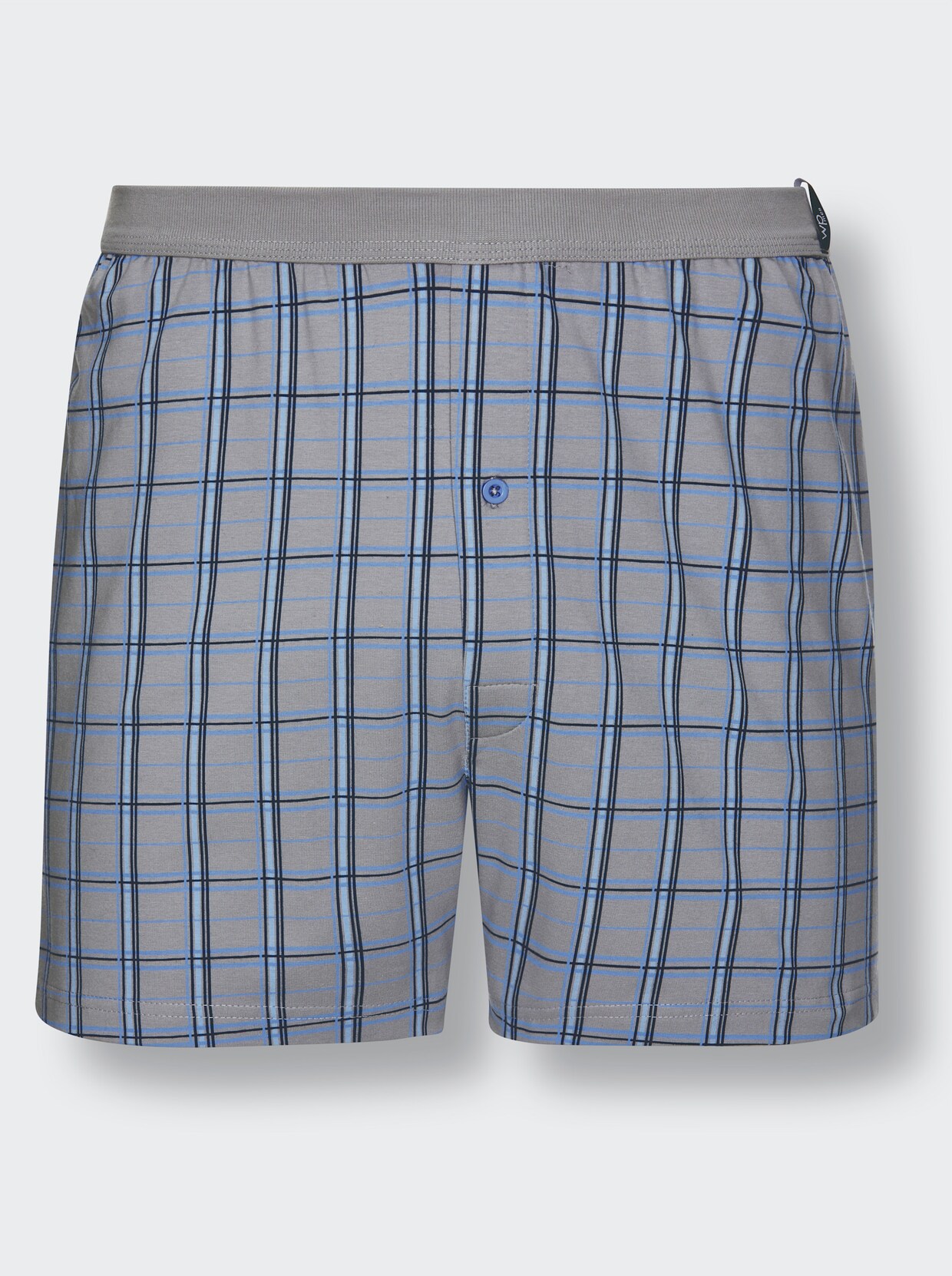 wäschepur men Boxershorts - steingrau-kariert