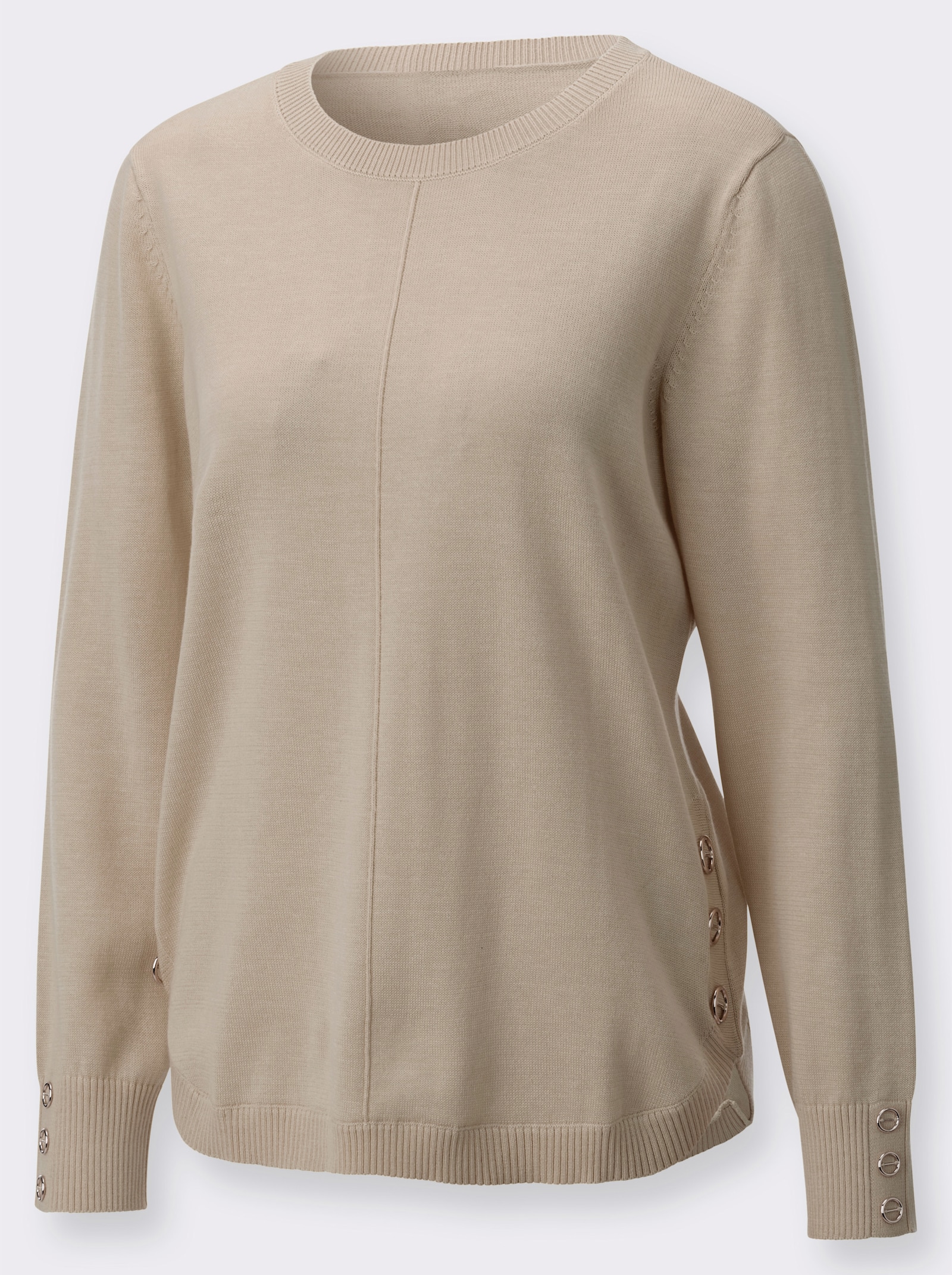 Langarm-Pullover - sesam
