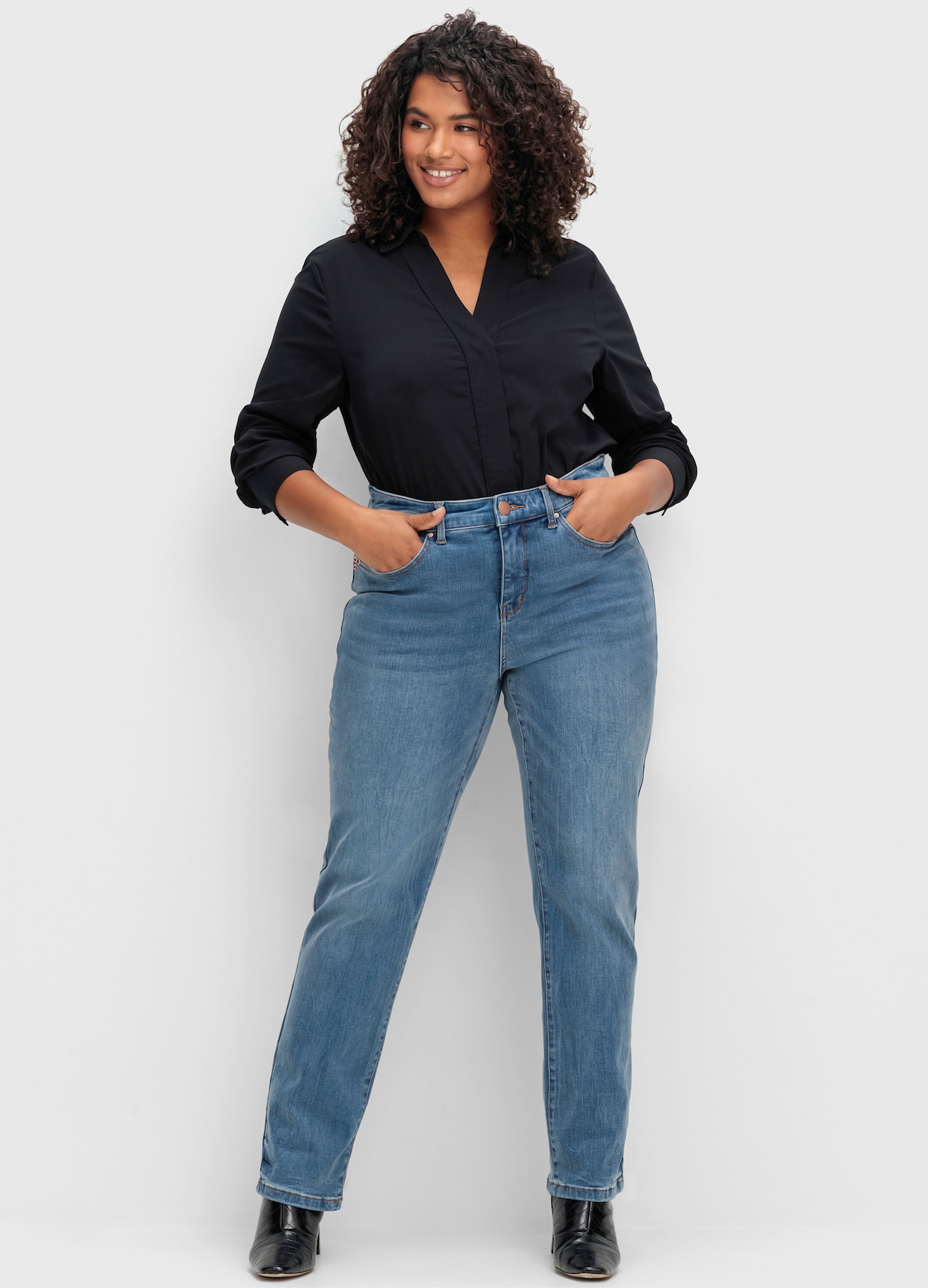 sheego Gerade Jeans - blue denim