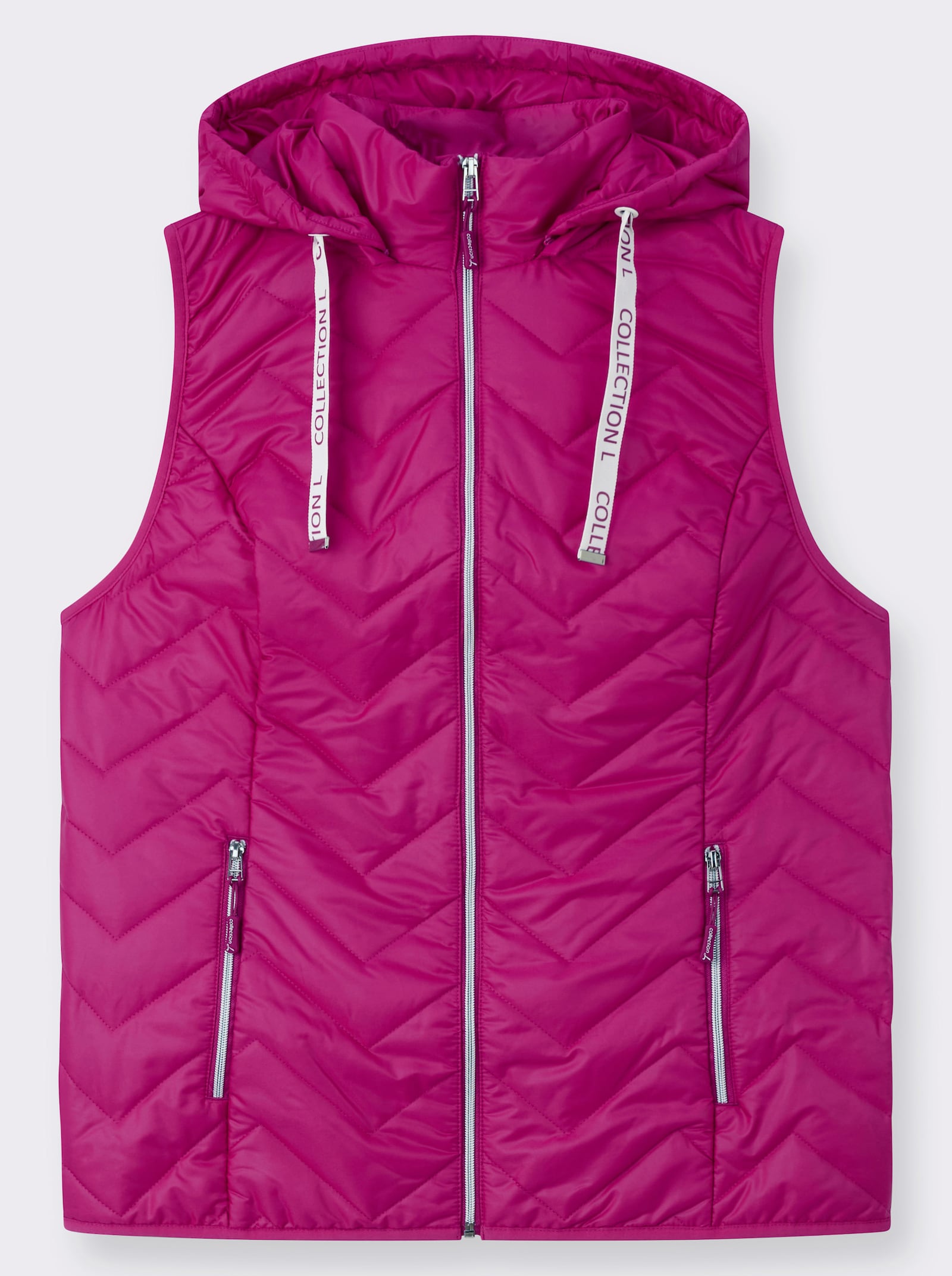 Steppweste im Zickzack-Muster - magenta