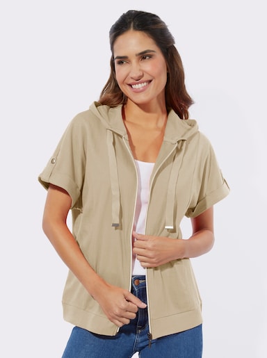 Shirtjacke mit Rücken-Print - beige