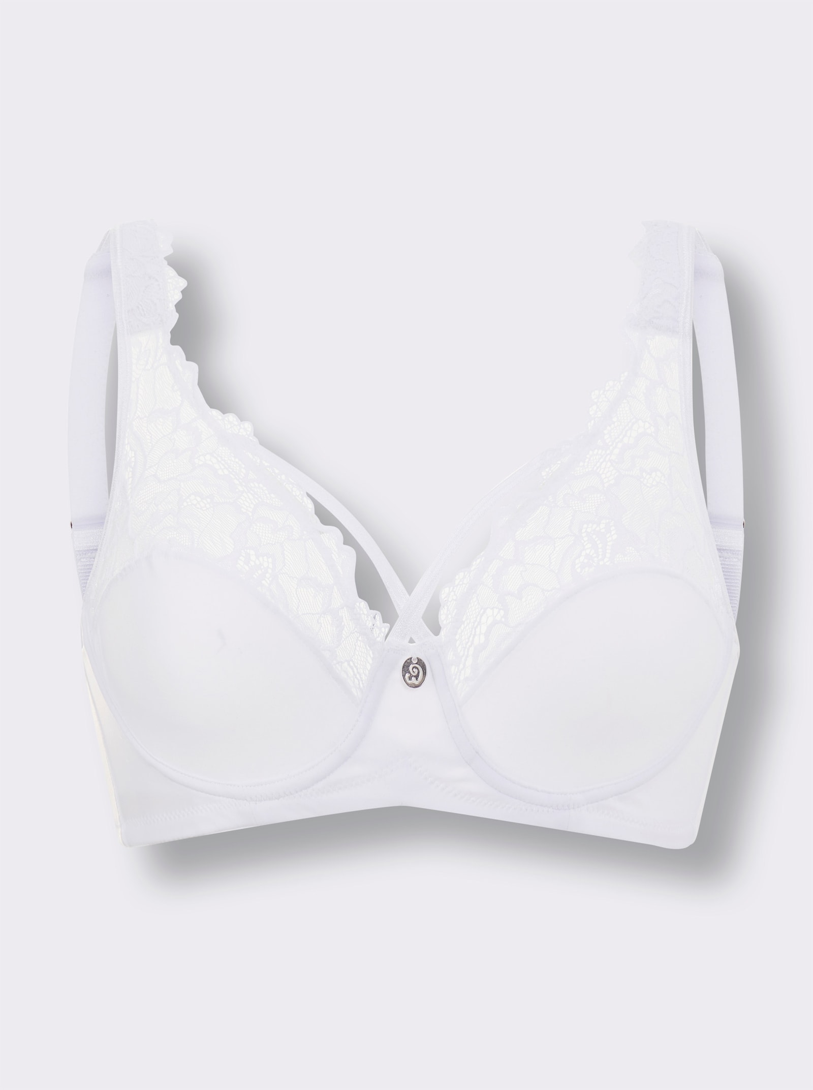 wäschepur Entlastungs-BH mit Bügel mit transparenter Spitze - weiß
