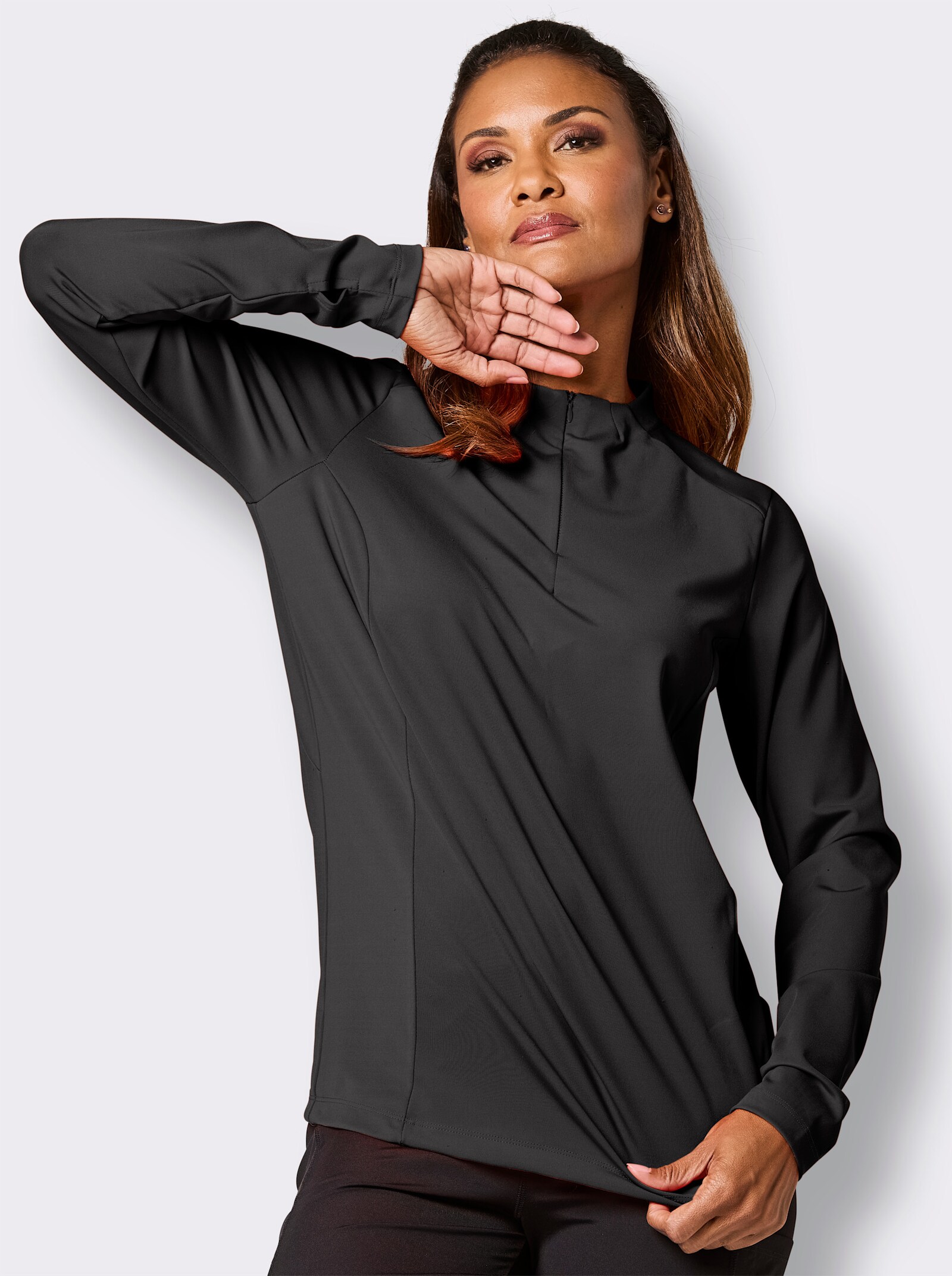 Catamaran Sports Funktionsshirt mit Daumenloch - schwarz