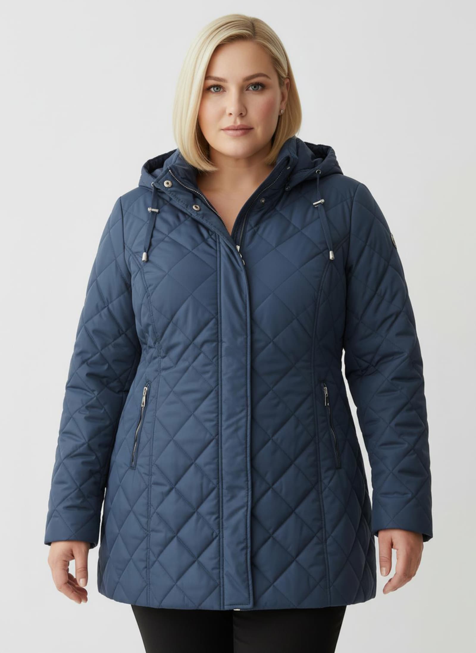 Steppjacke mit knöpfbarer Innentasche - dunkelblau