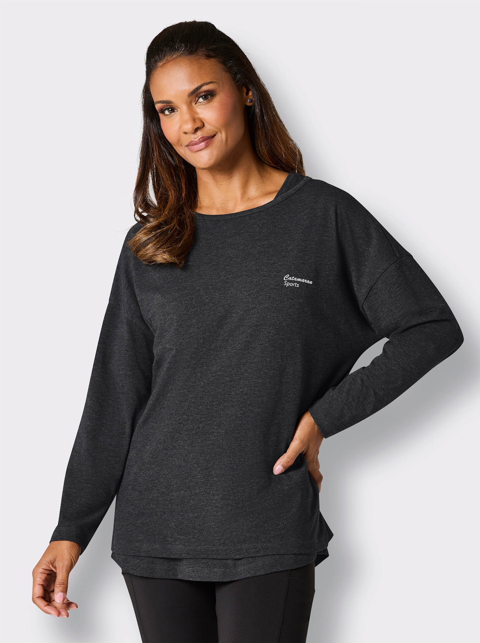 Catamaran Sports Sportshirt , einzeln oder zusammen tragbar - schwarz-meliert