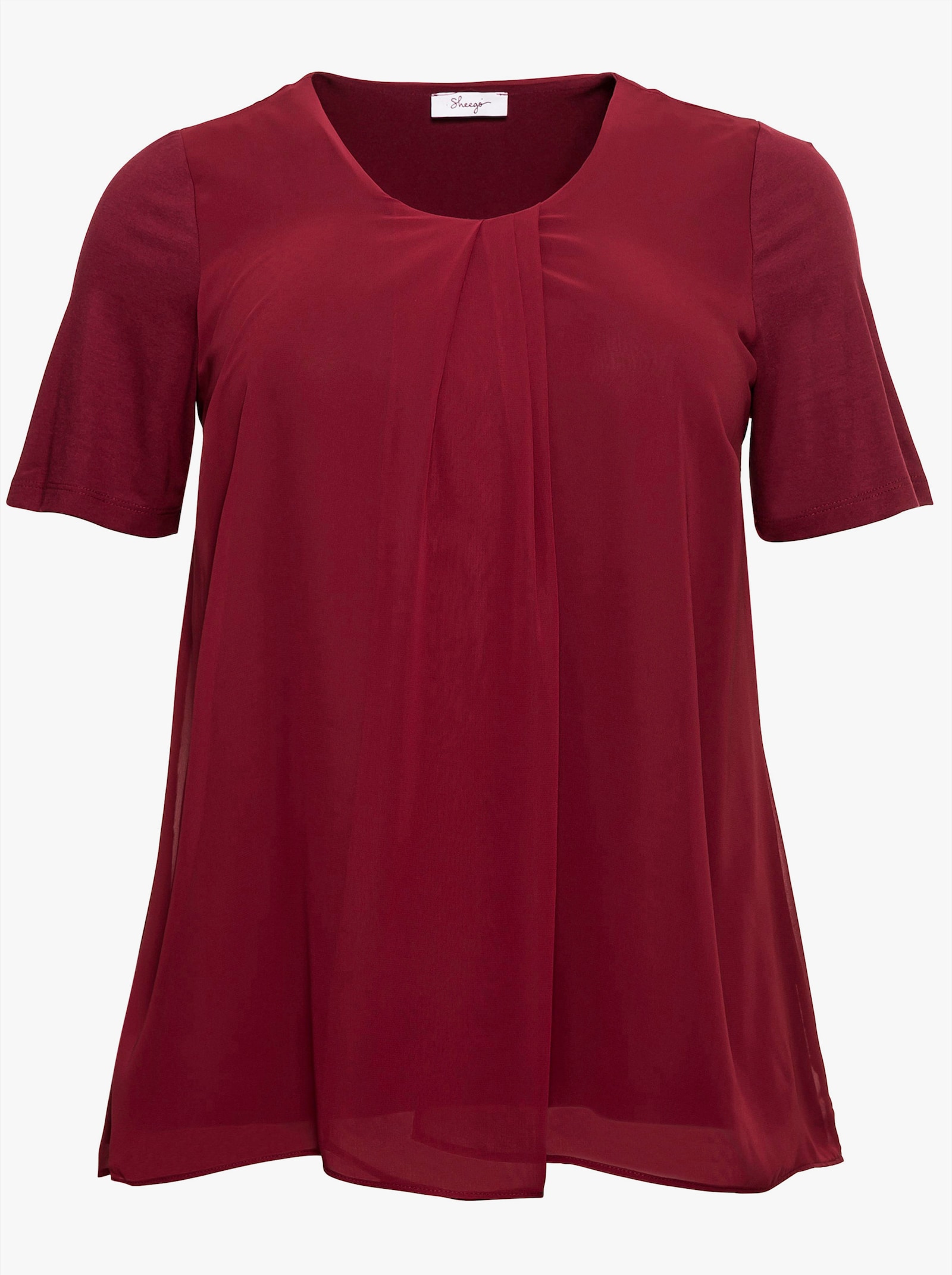 sheego Blusenshirt im Lagenlook - rubinrot