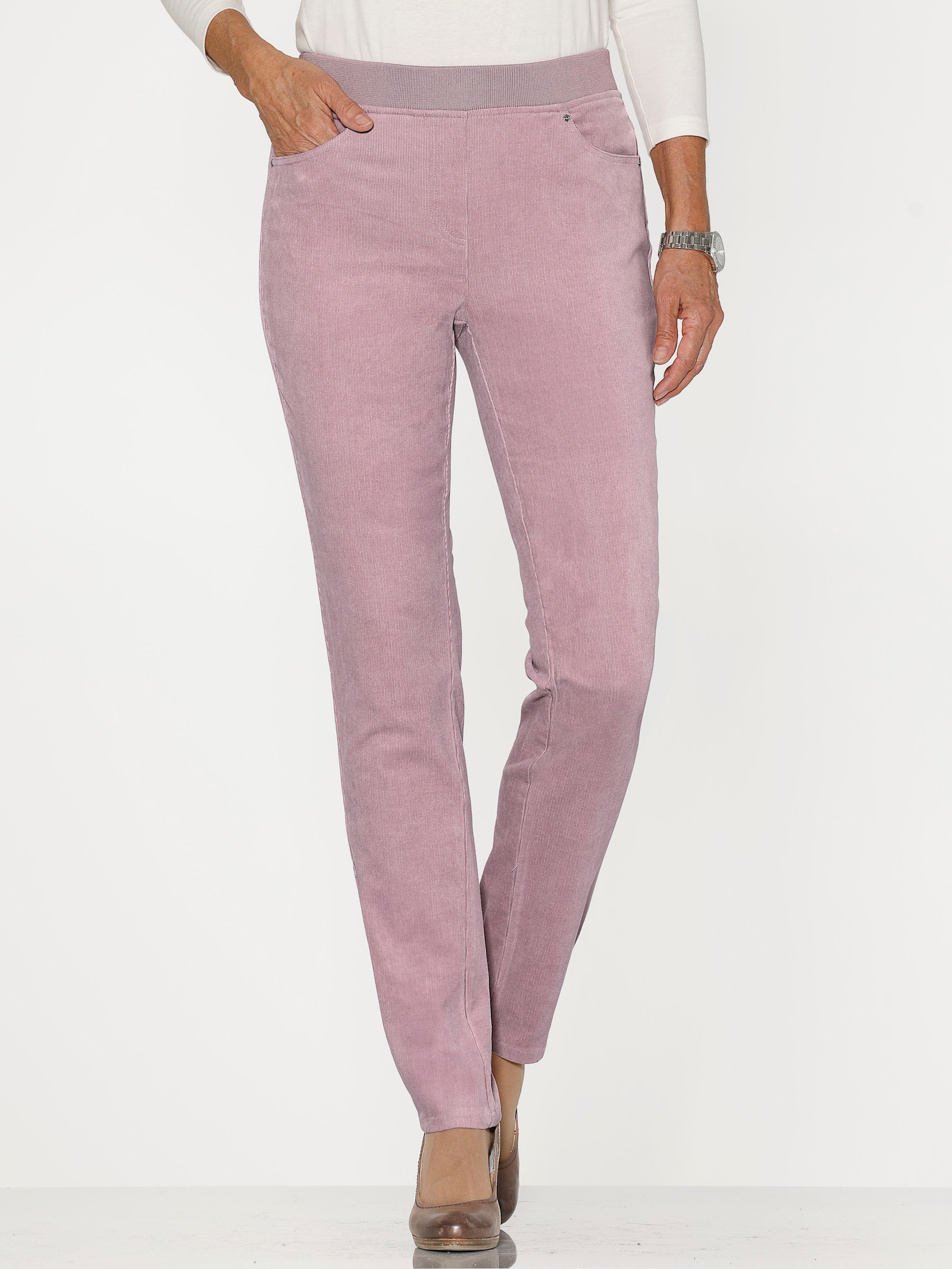 Cordhose in Schlupfform - mauve